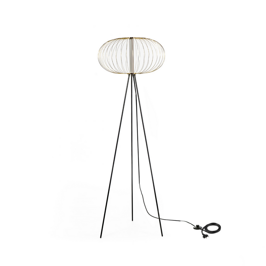 Jaula LED Floor Lamp With Steel Shade