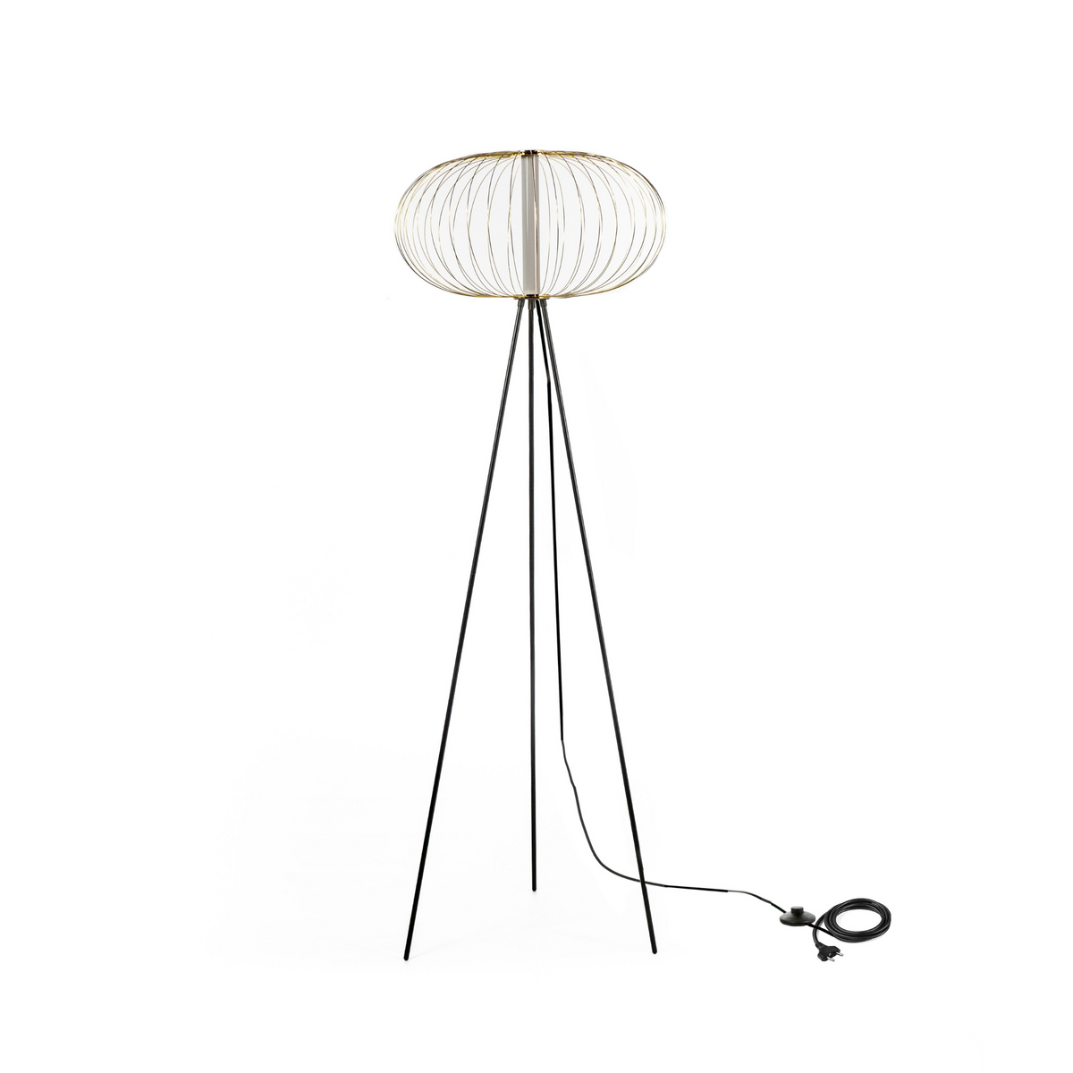 Jaula LED Floor Lamp With Steel Shade