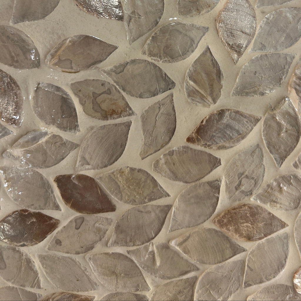 Seashell Inlay Round Accent Side Table