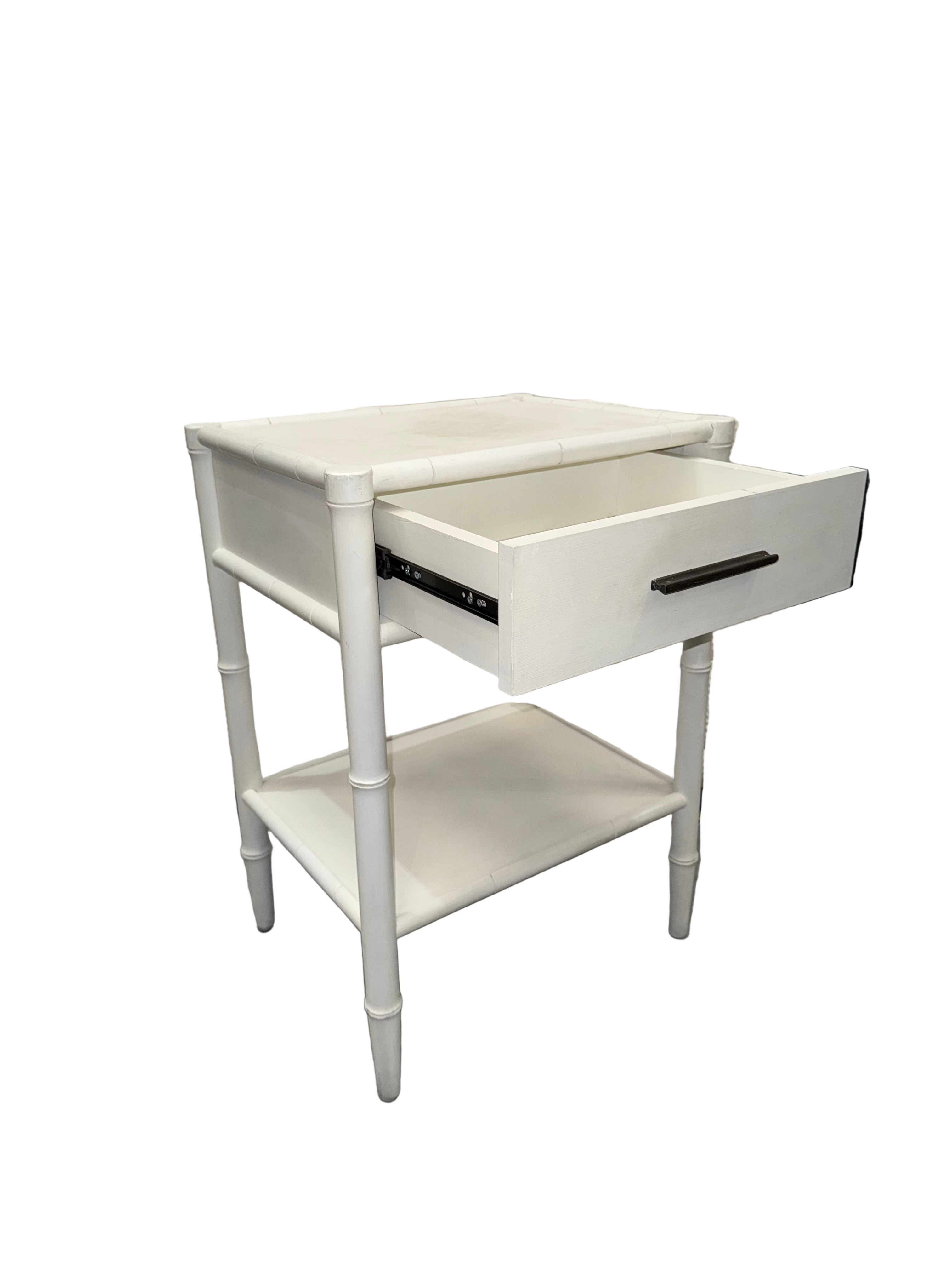 Elegant Faux Bamboo Bedside Table
