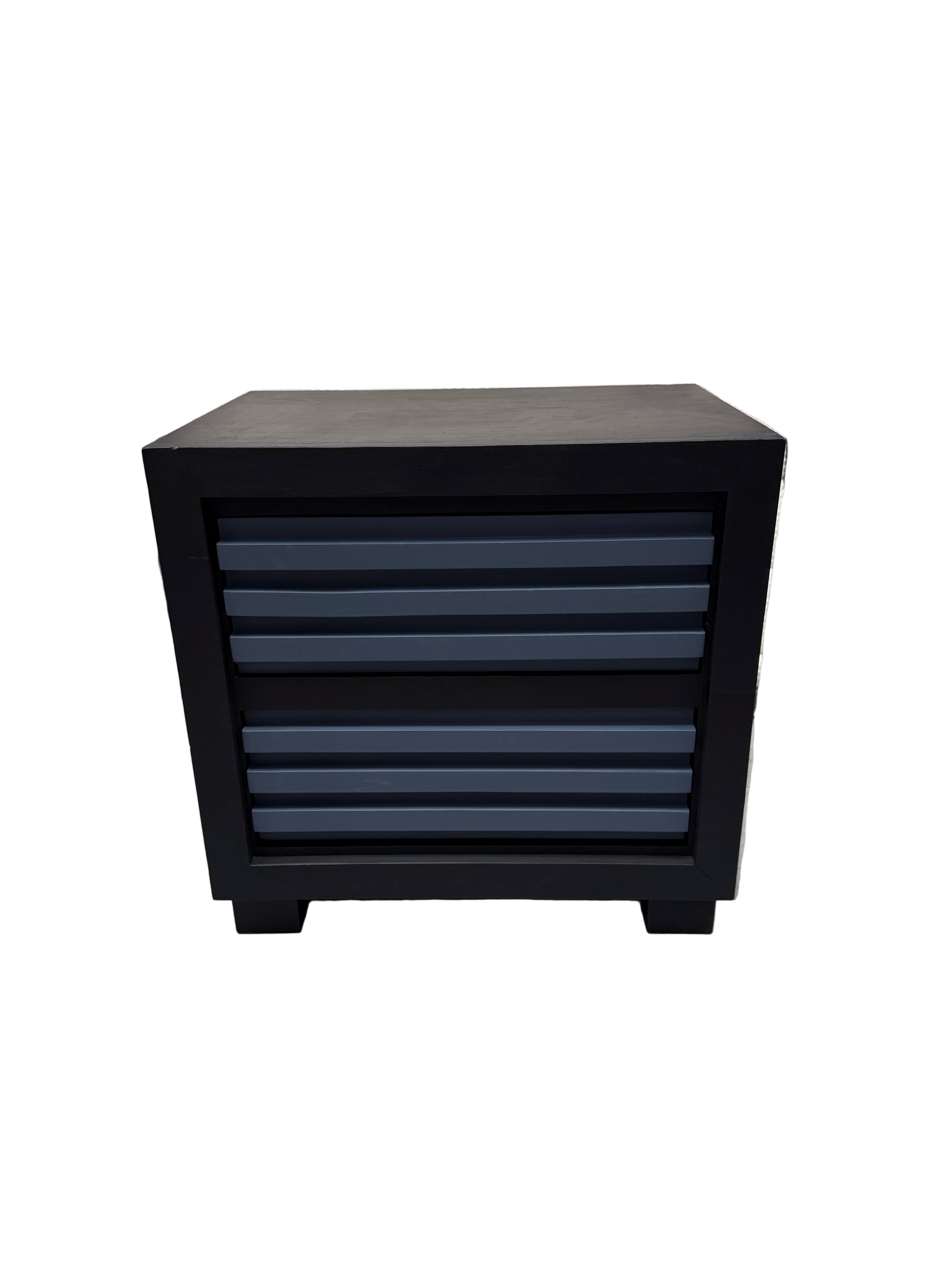 Modern 2-Drawer Nightstand with Textured Accent Front