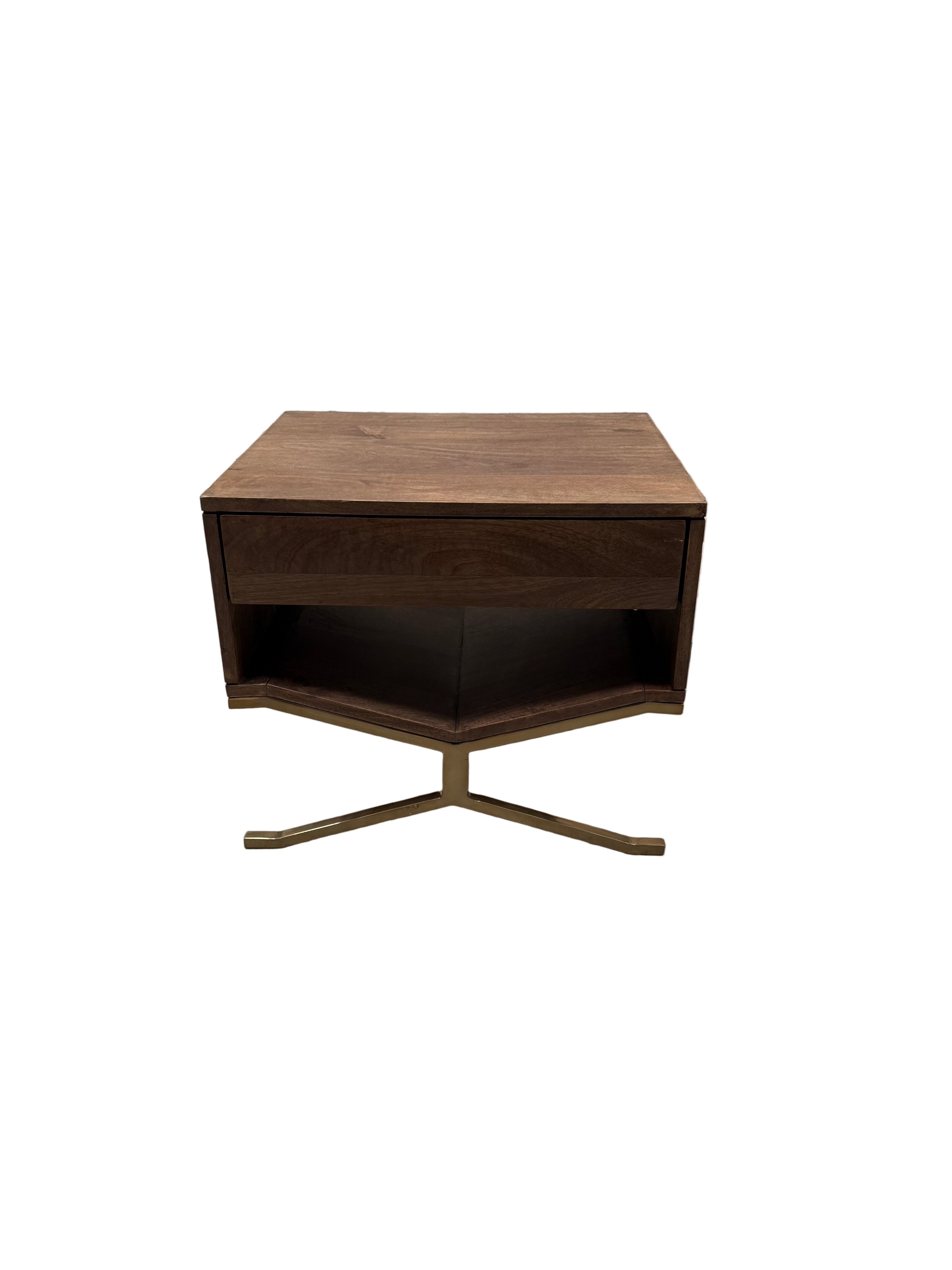 Walnut Wood Finish Bedside Table