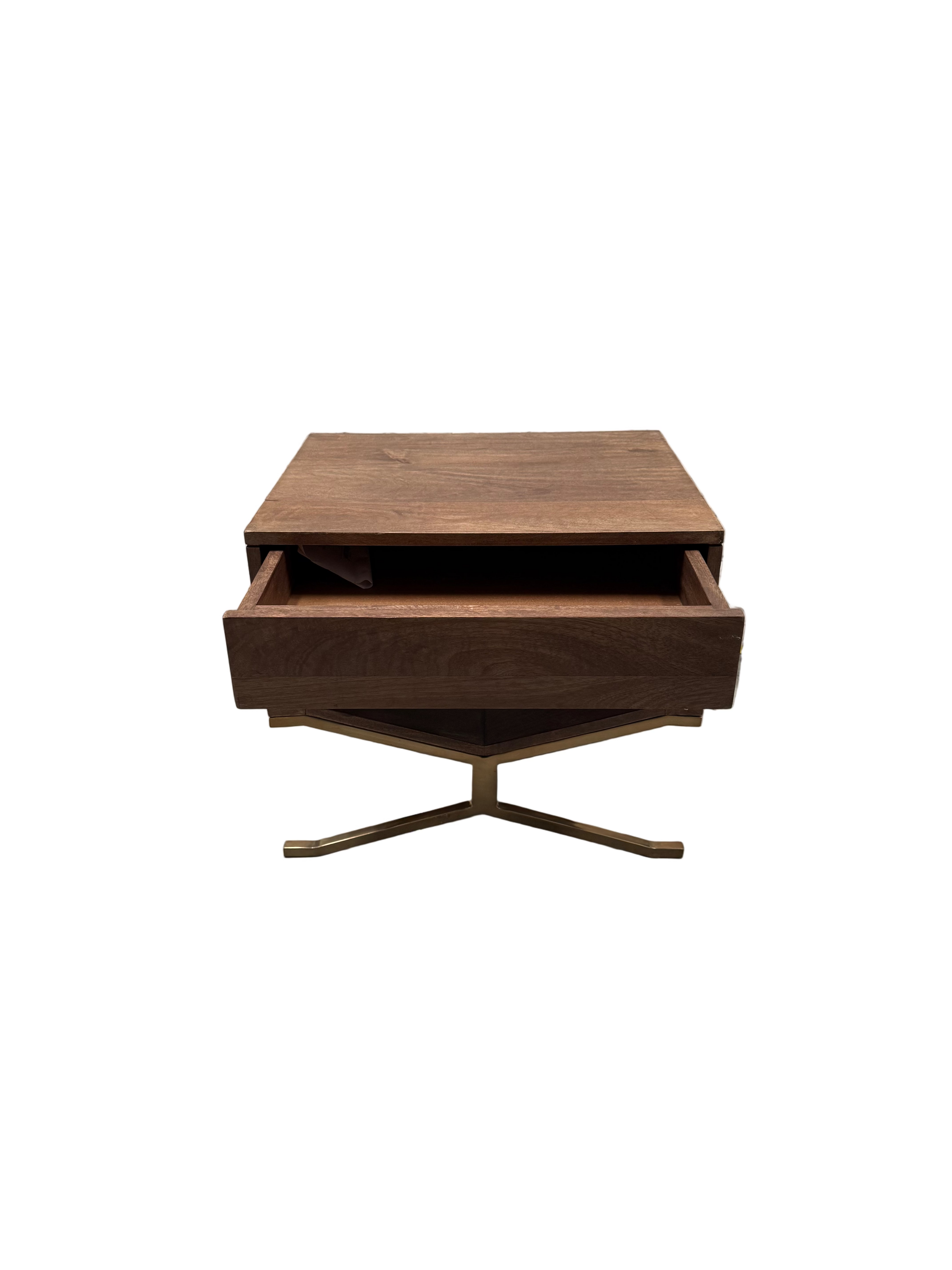 Walnut Wood Finish Bedside Table