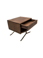 Walnut Wood Finish Bedside Table