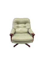 Vintage Tessa T1 Swivel Armchair Sage Green Leather