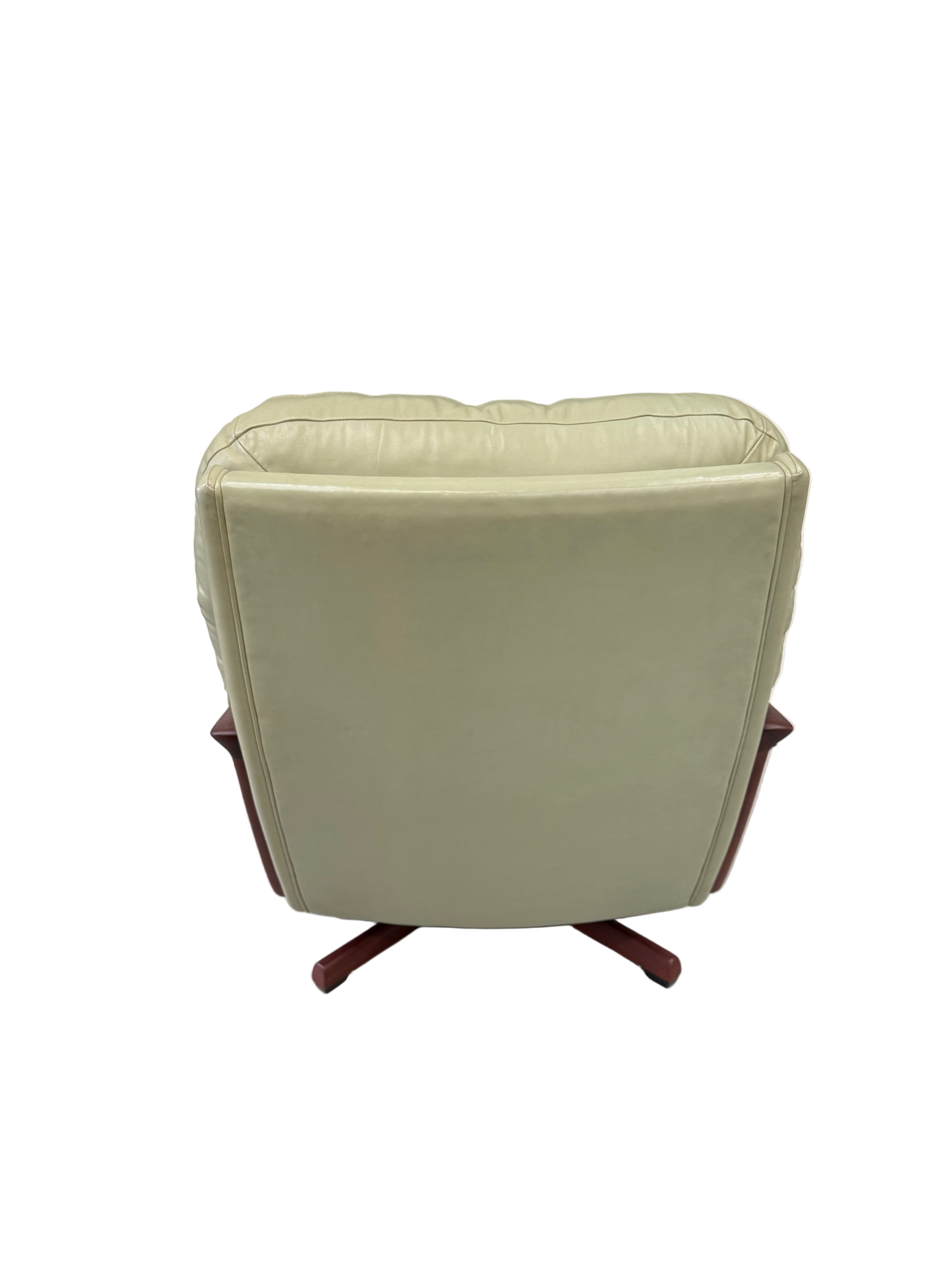 Vintage Tessa T1 Swivel Armchair Sage Green Leather