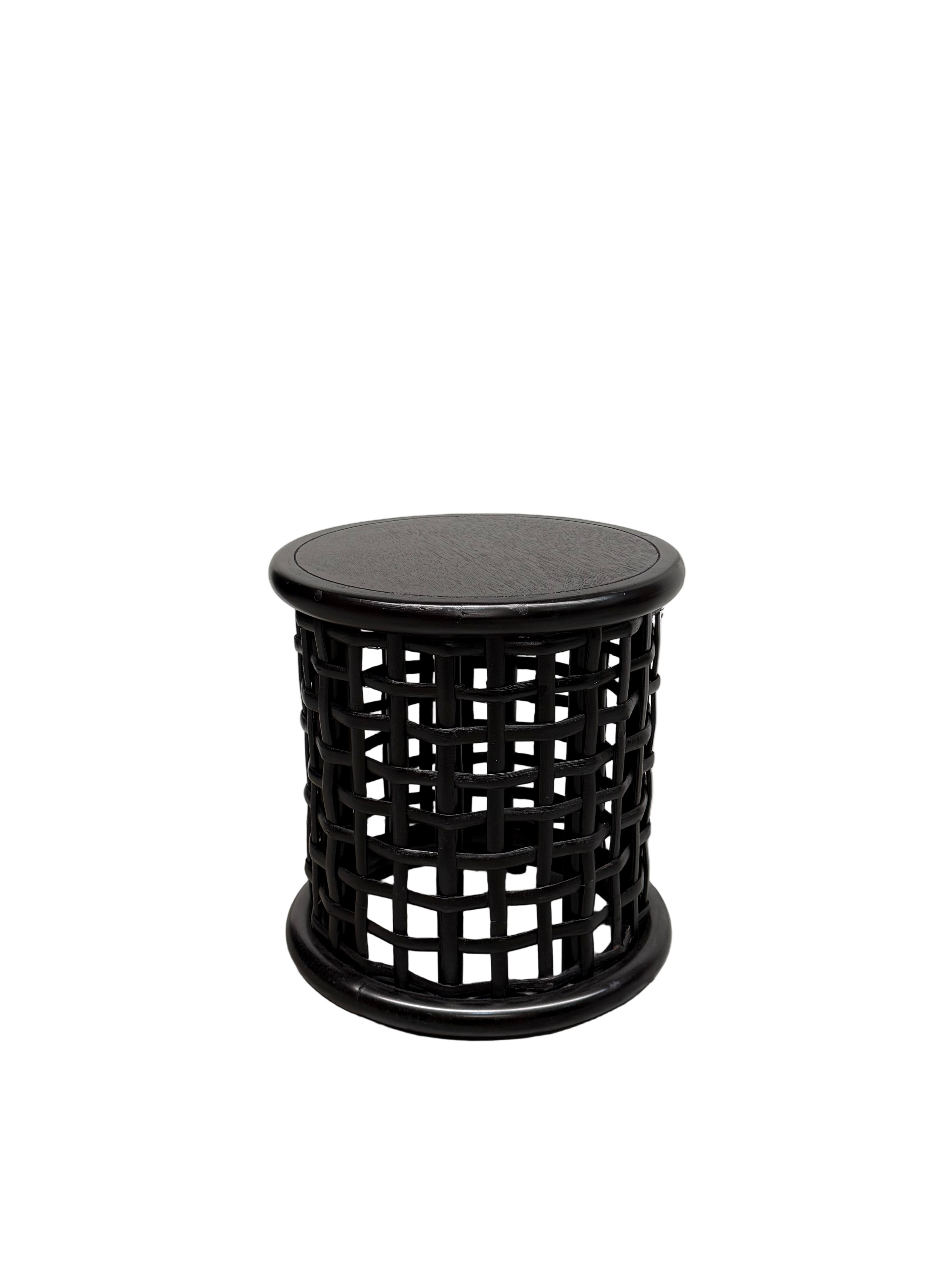 Rattan Hamptons Coastal Vintage Side Table