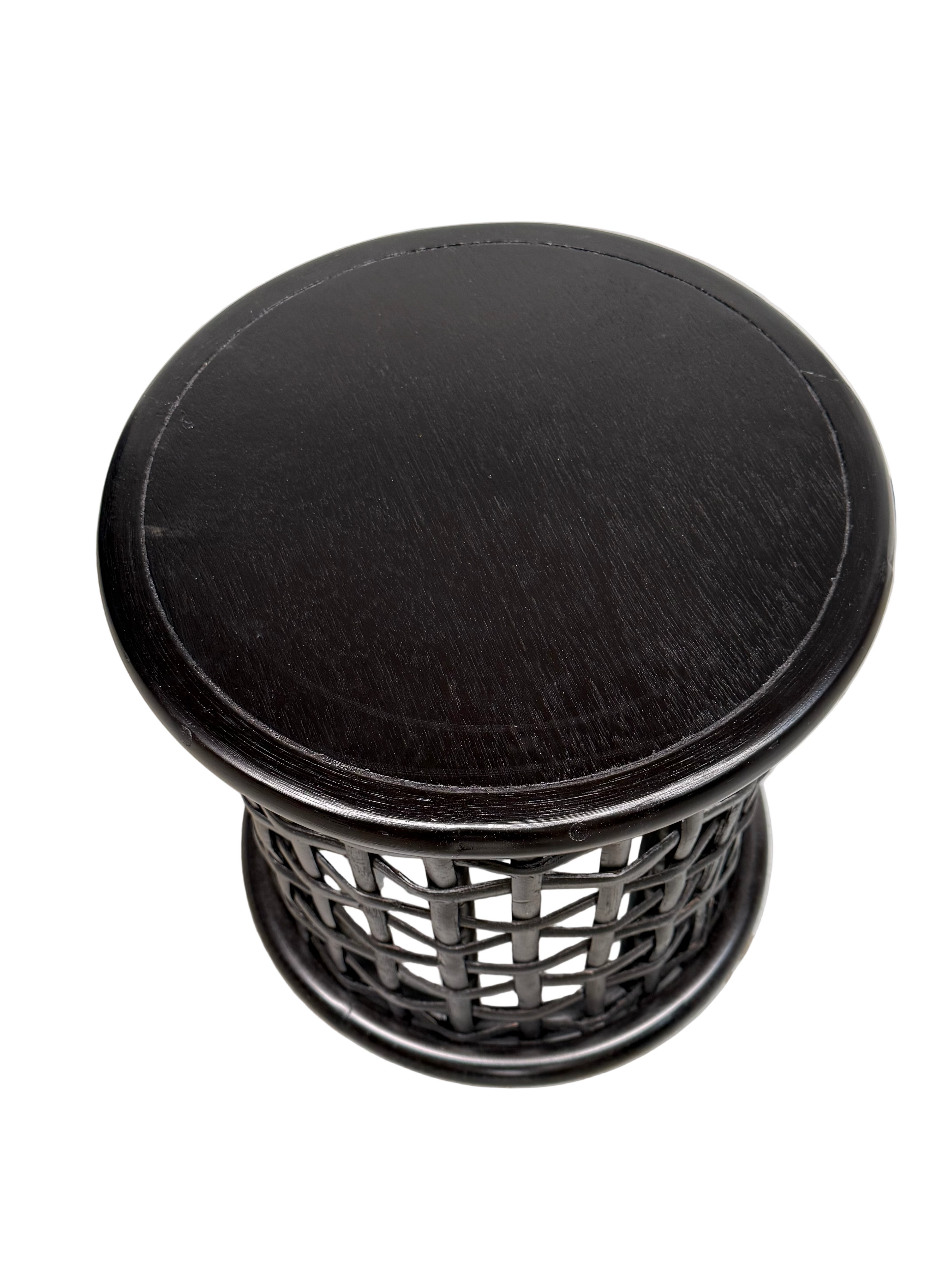 Rattan Hamptons Coastal Vintage Side Table