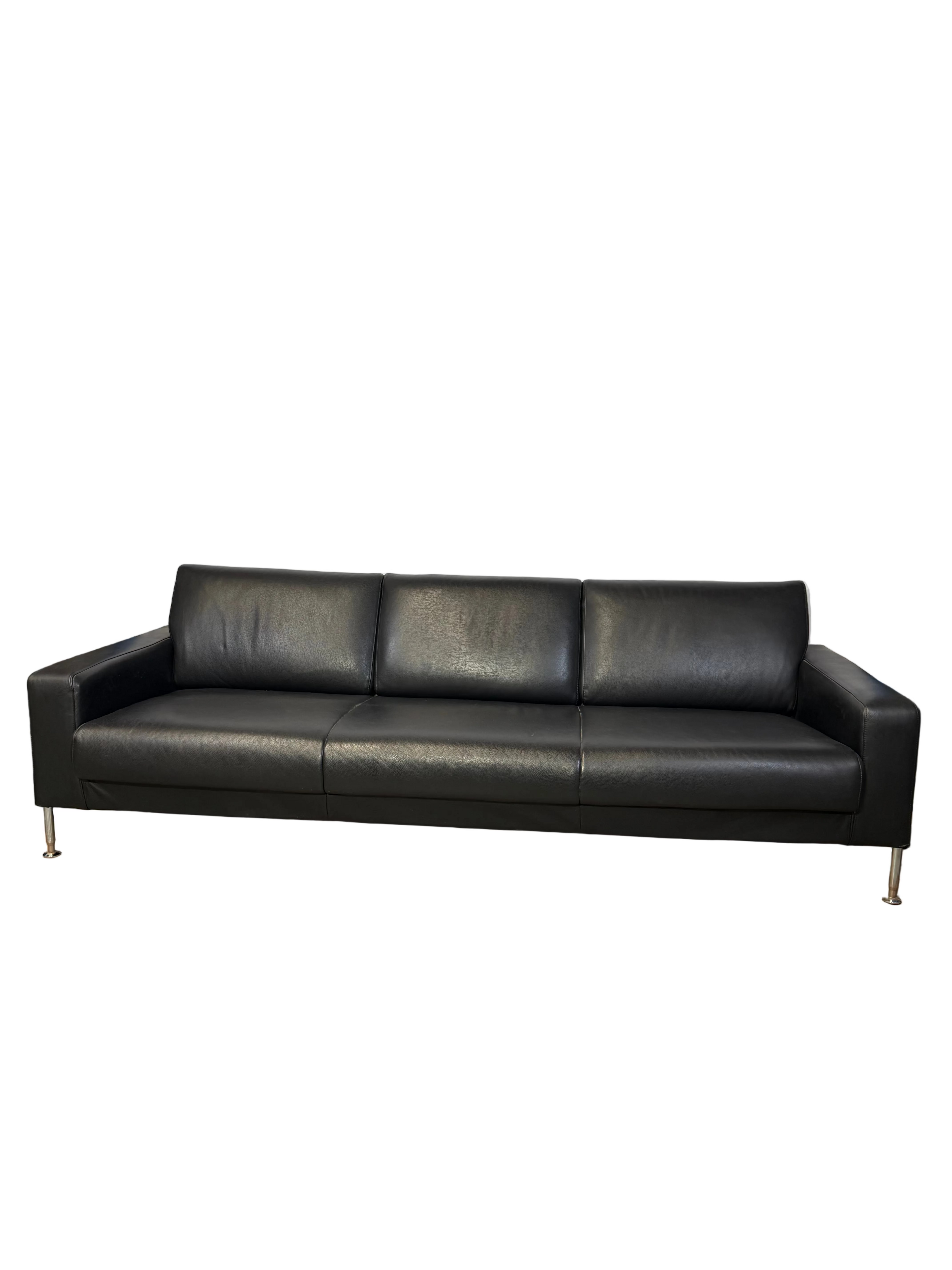 Black Leather King Furniture Sofa