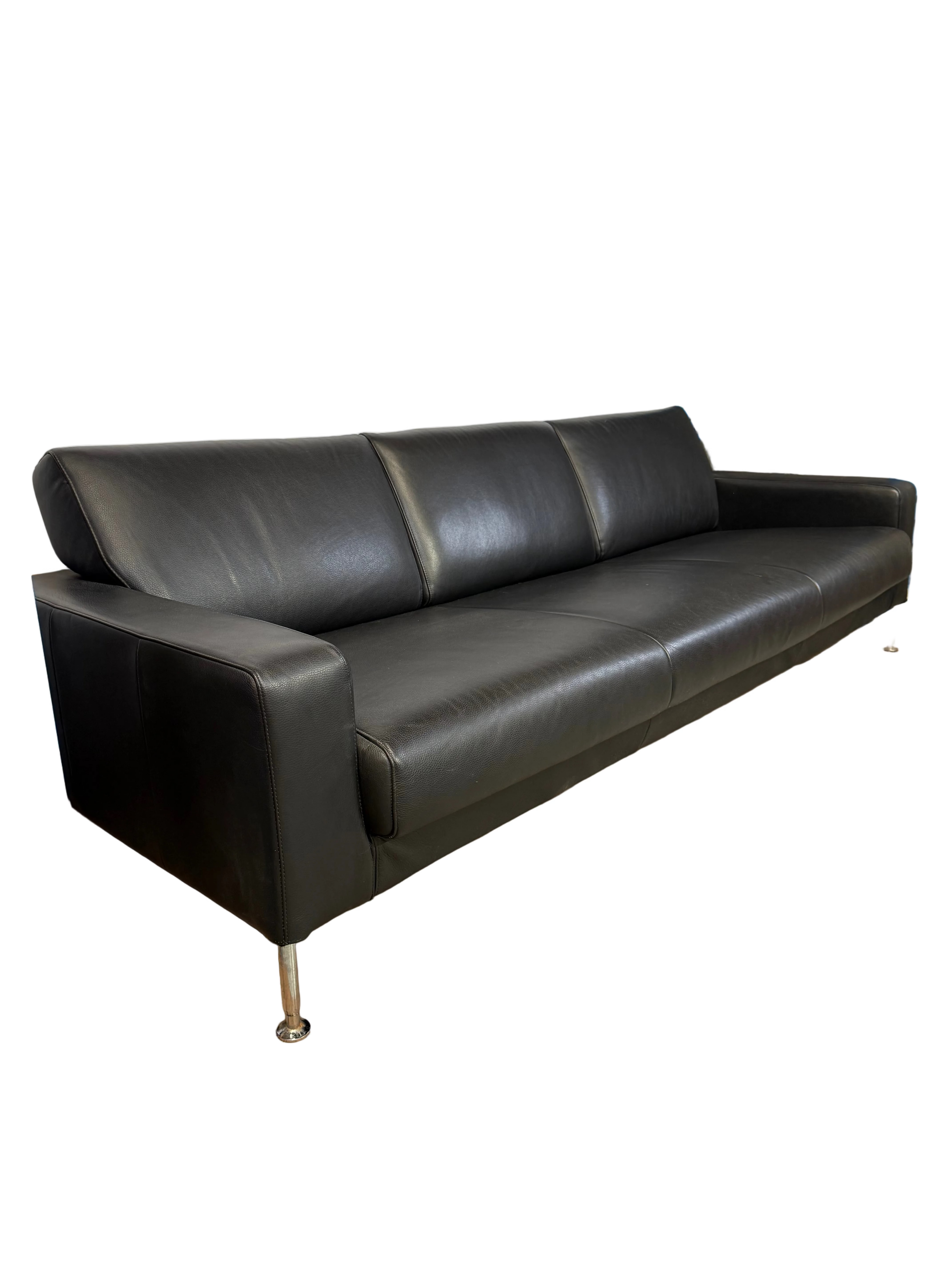 Black Leather King Furniture Sofa