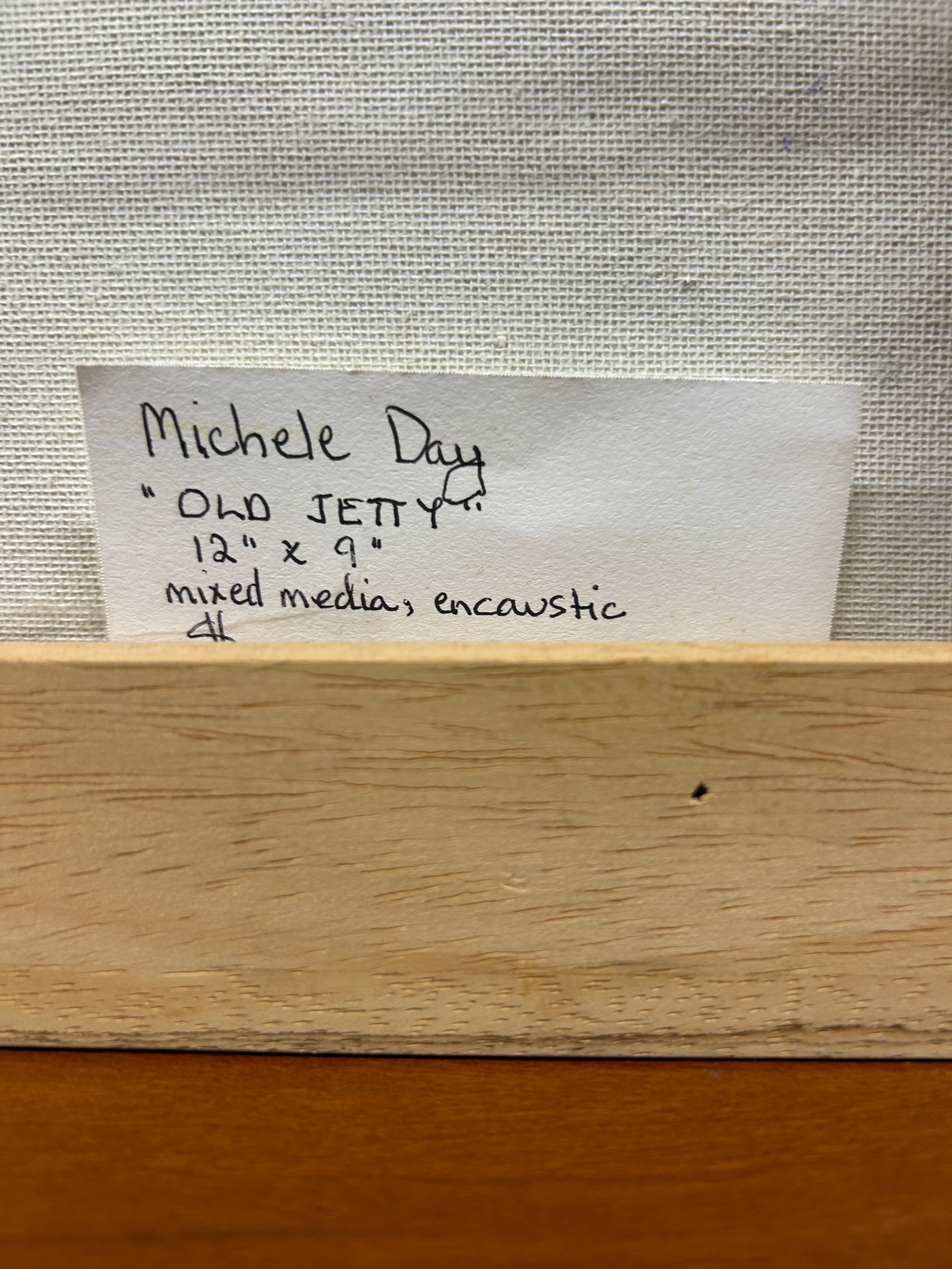 Old Jetty Small Encaustic Artwork by Michele Day