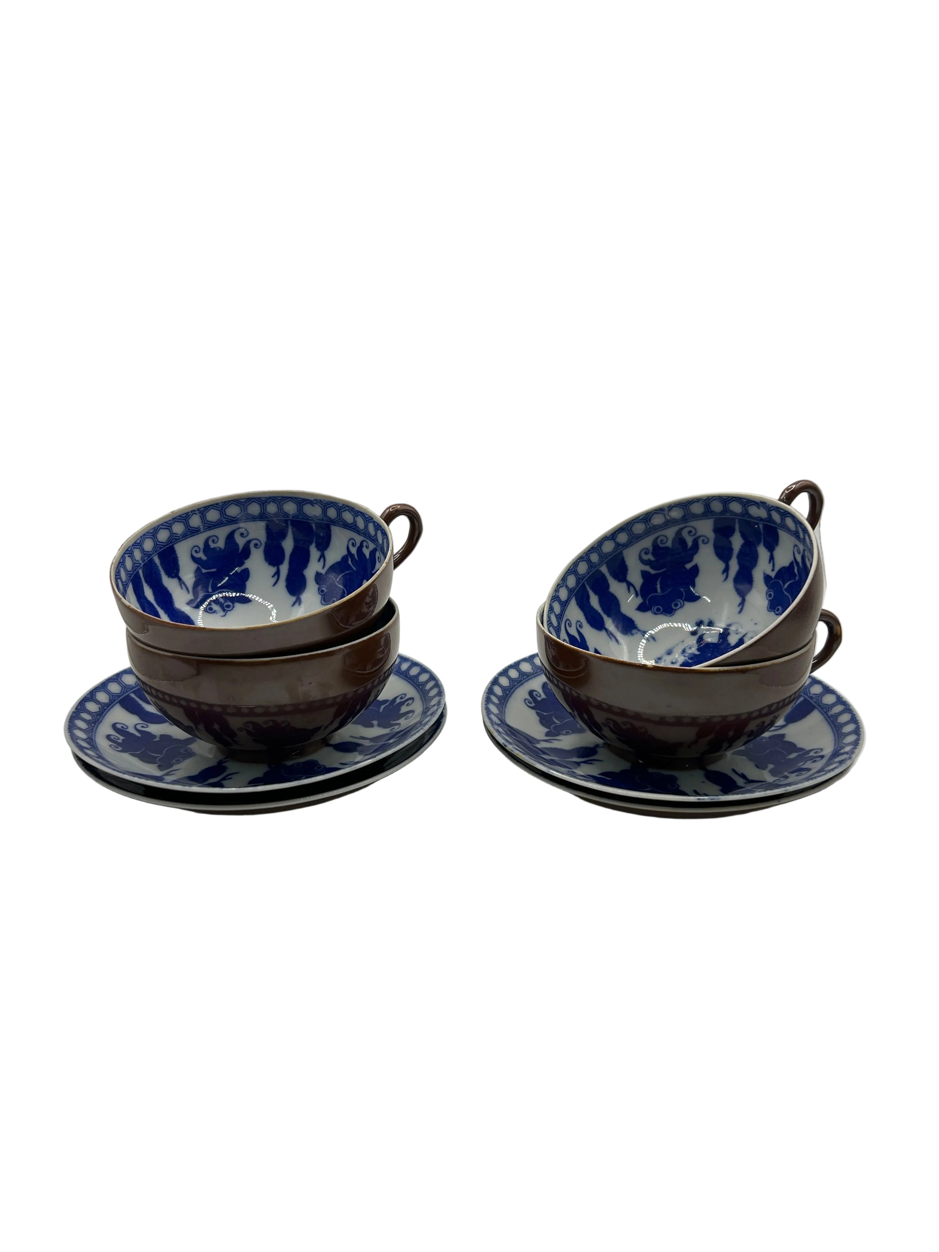 Japanese teacups and saucers - set of 4
