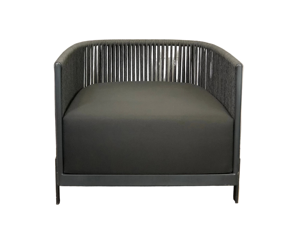 Black outdoor armchair