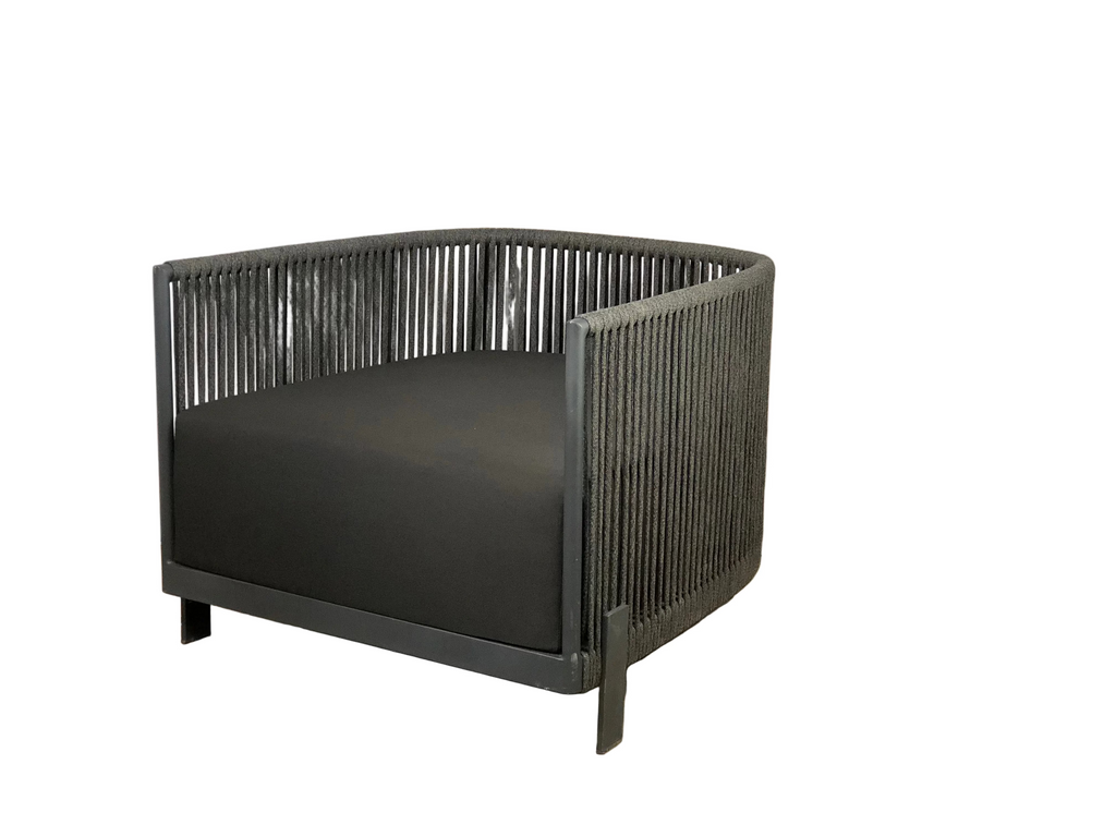 Black outdoor armchair