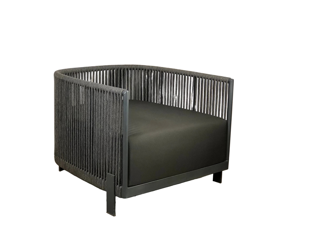 Black outdoor armchair