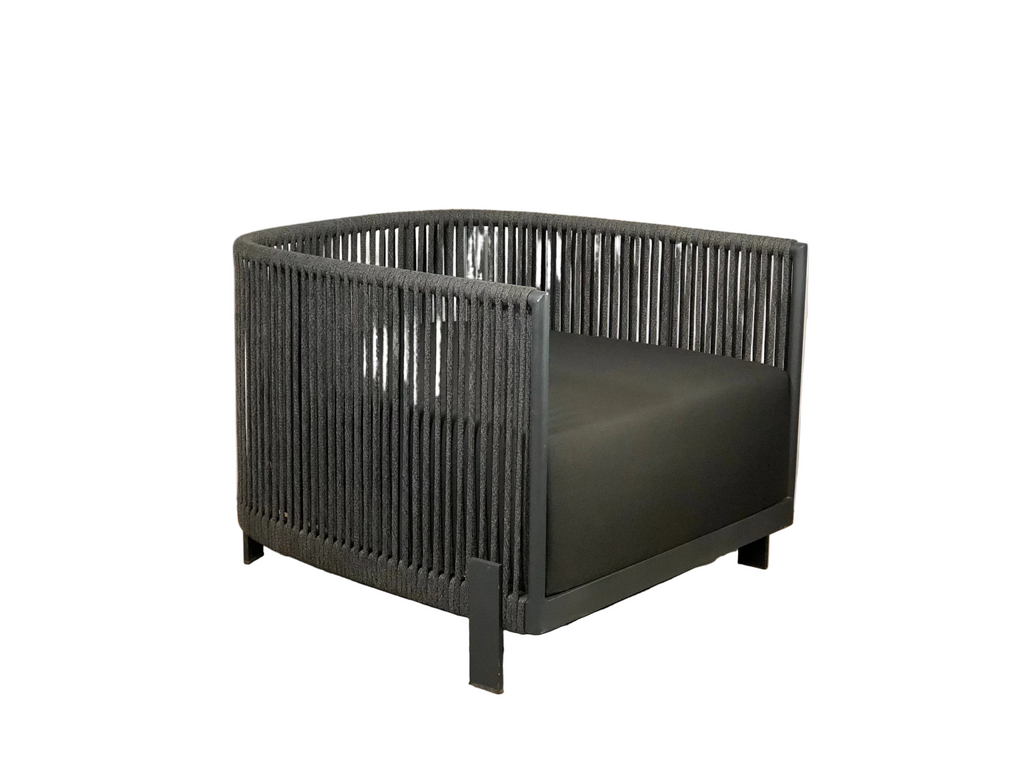 Black outdoor armchair