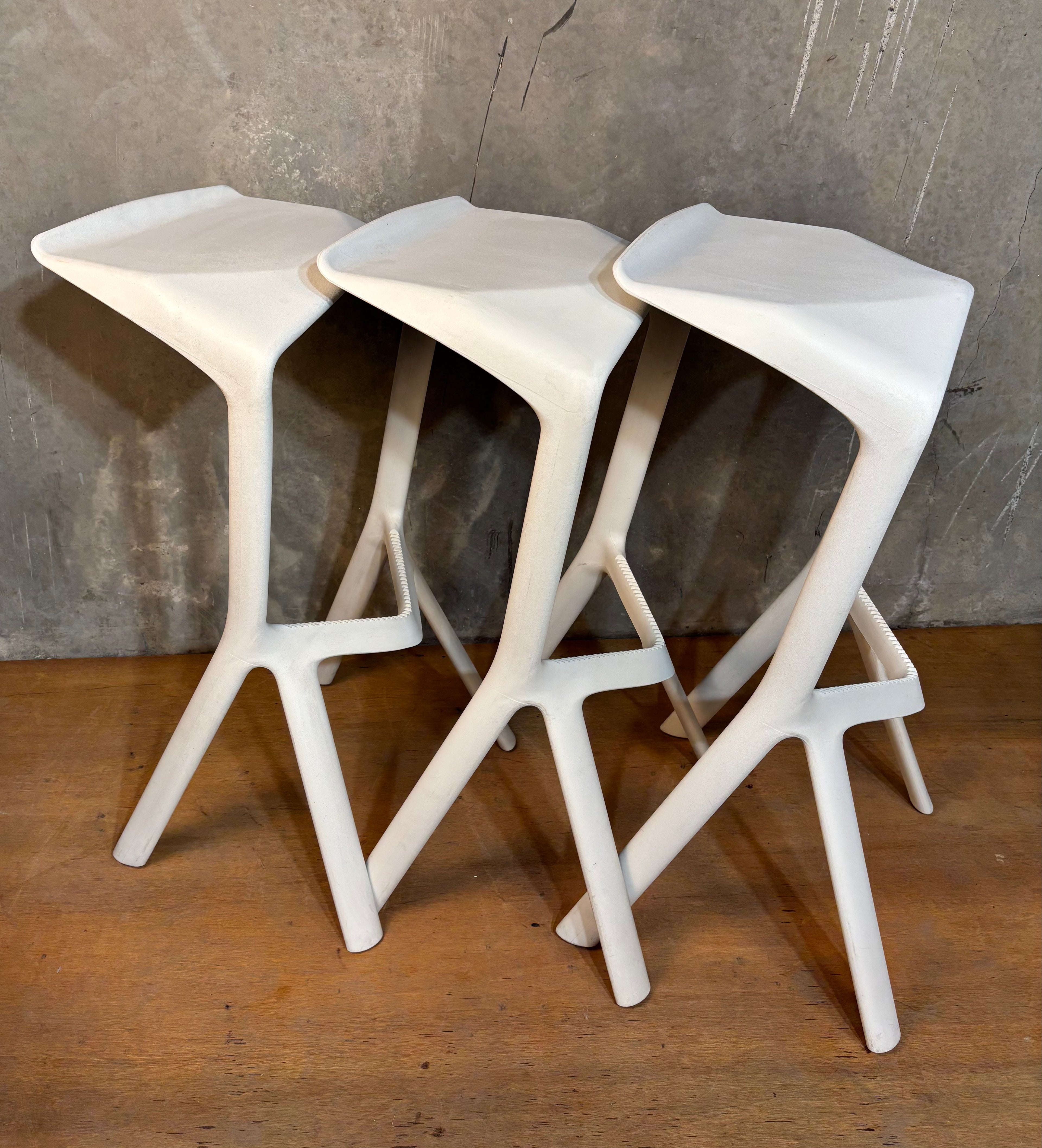 Miura White Stool by Plank