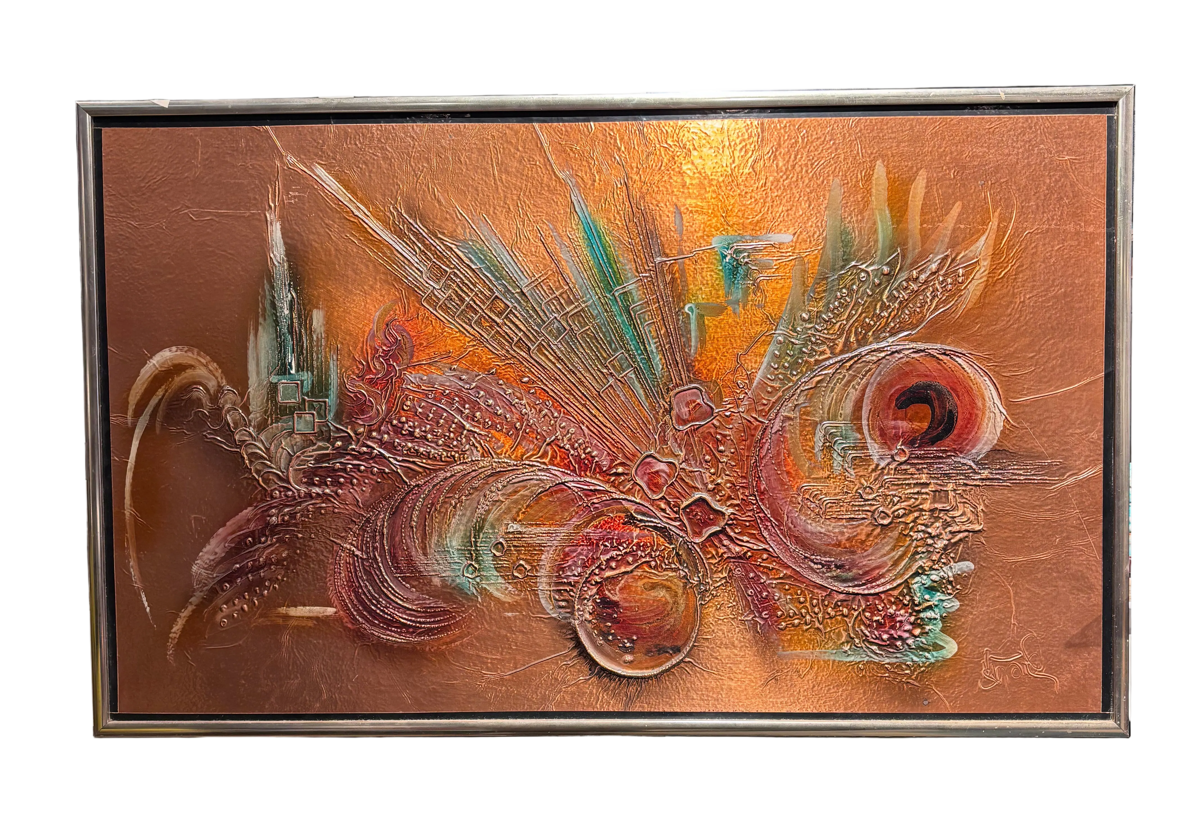 Abstrakt Framed Copper Art Work by Steve Jardine