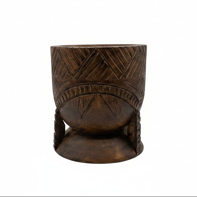 Carved Outdoor Wood Candle