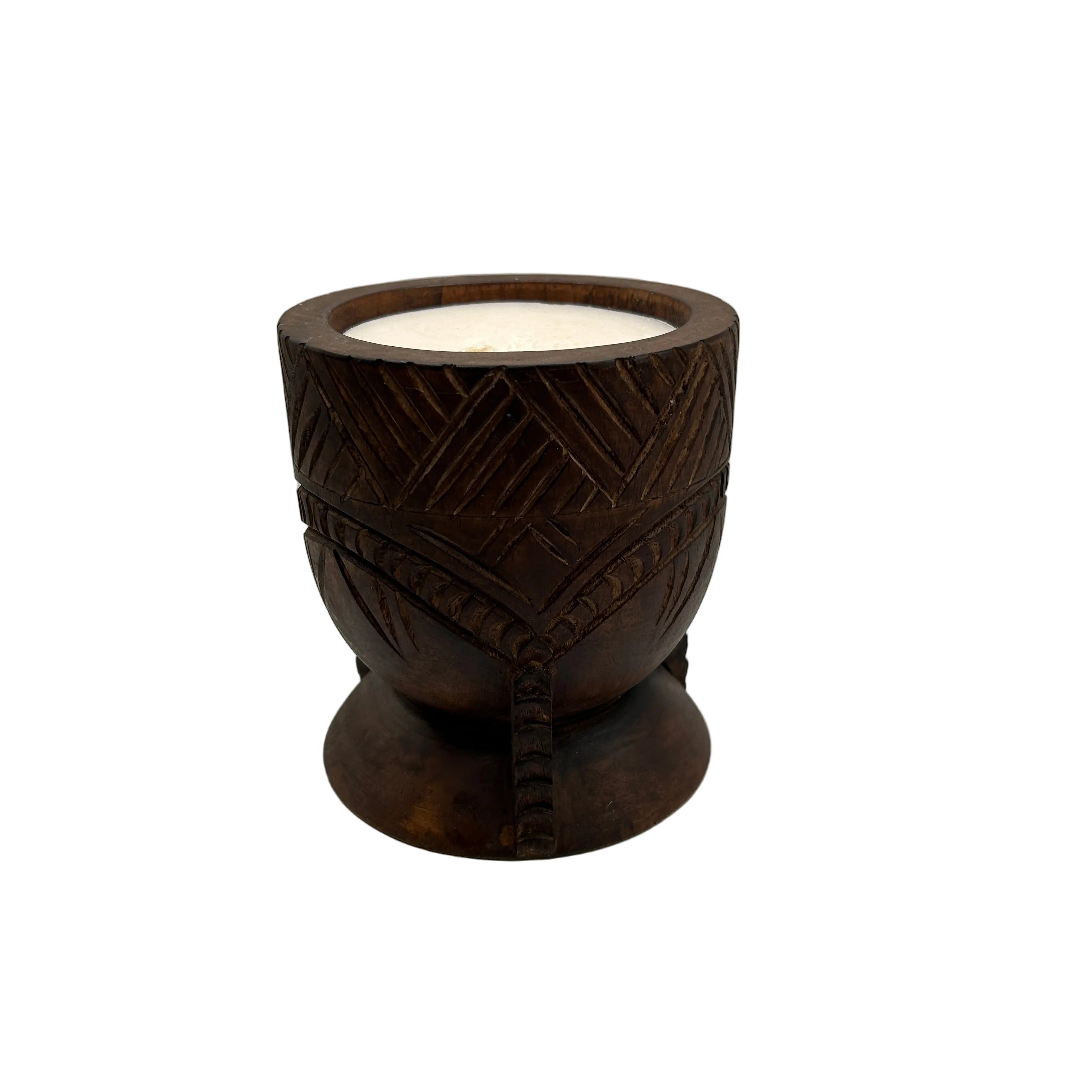 Carved Outdoor Wood Candle