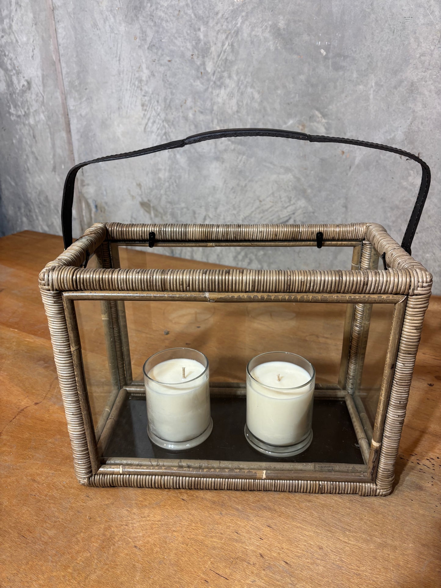 Rattan and Glass Artifact box