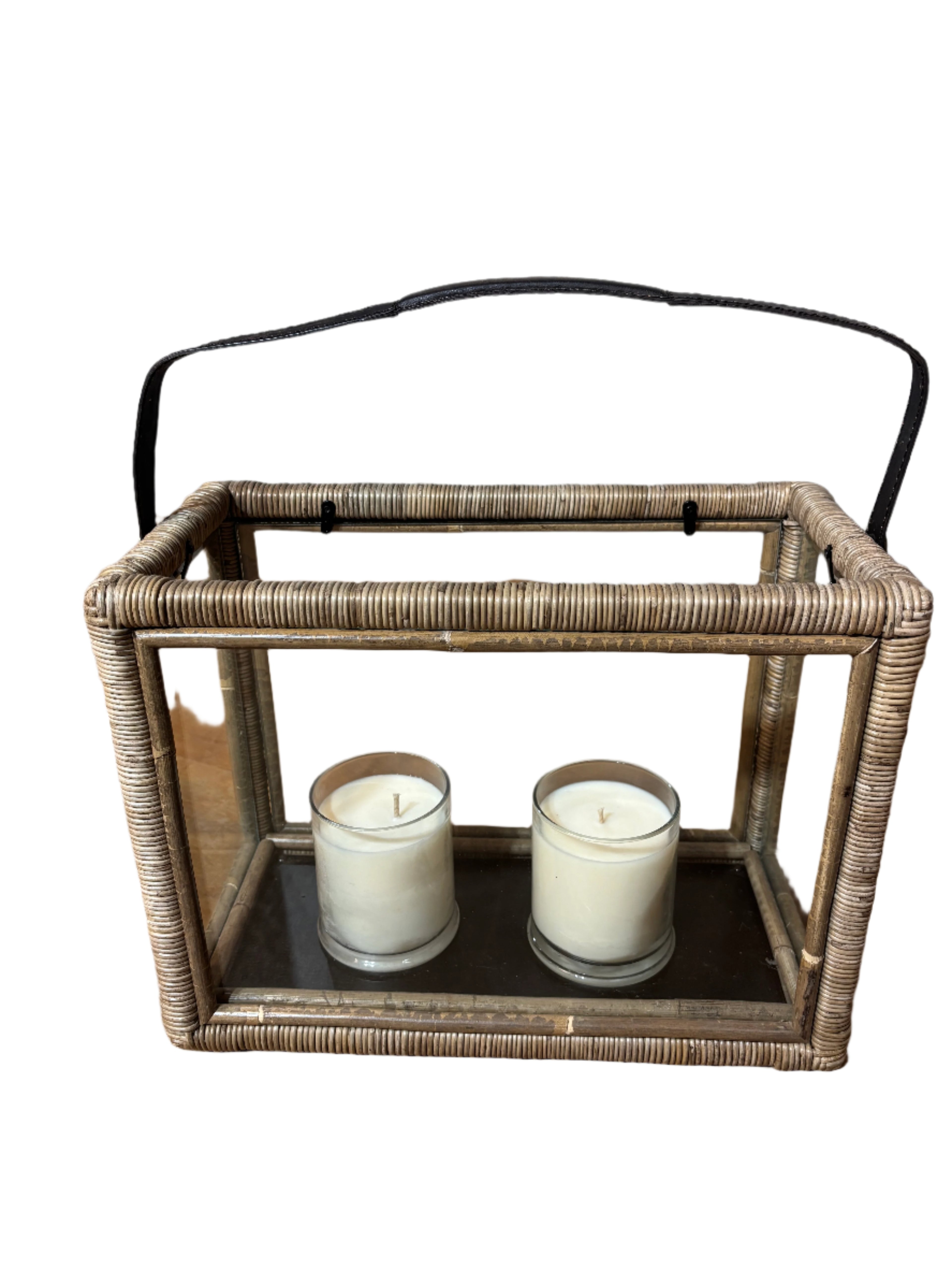 Rattan and Glass Artifact box