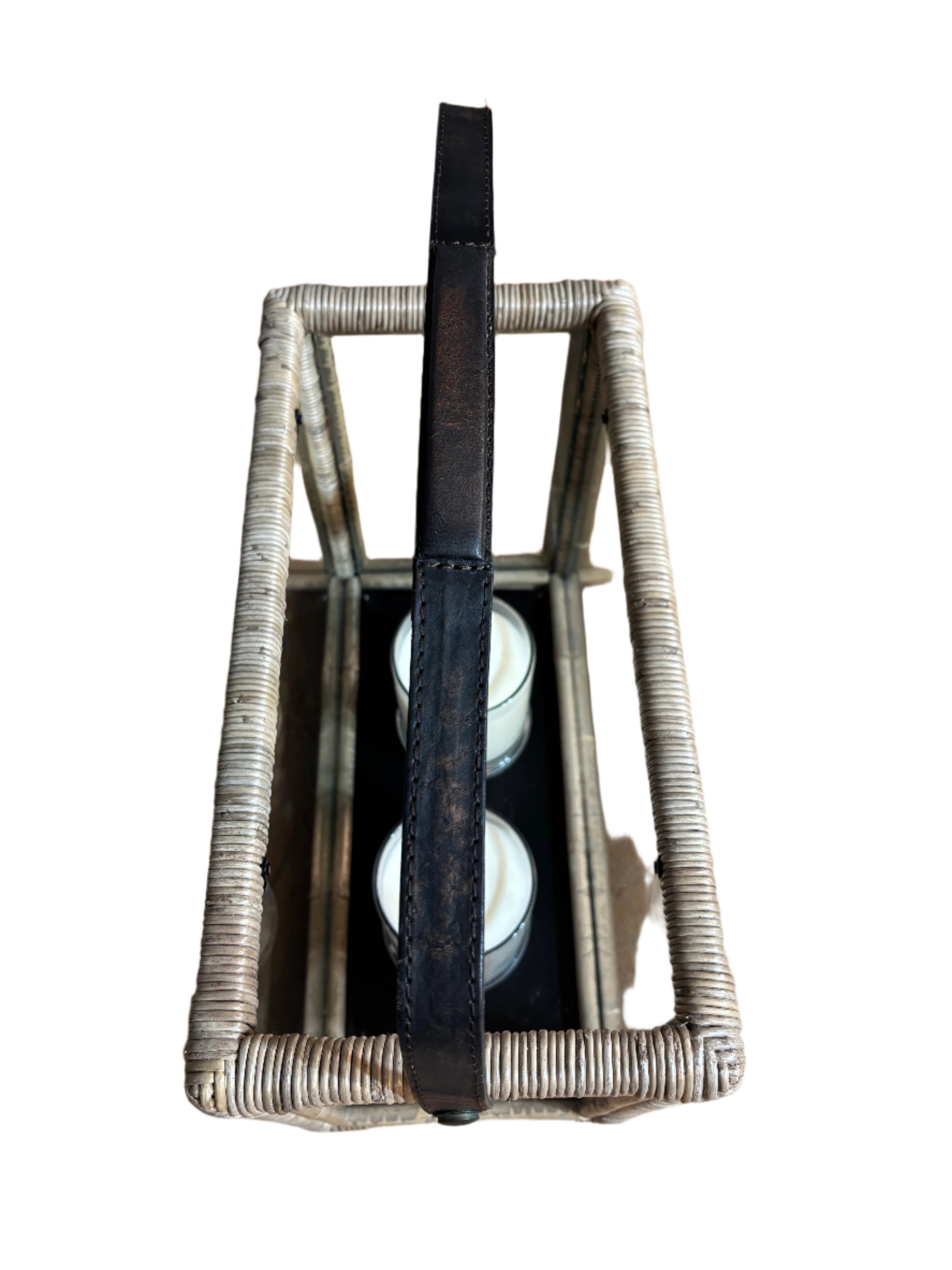 Rattan and Glass Artifact box