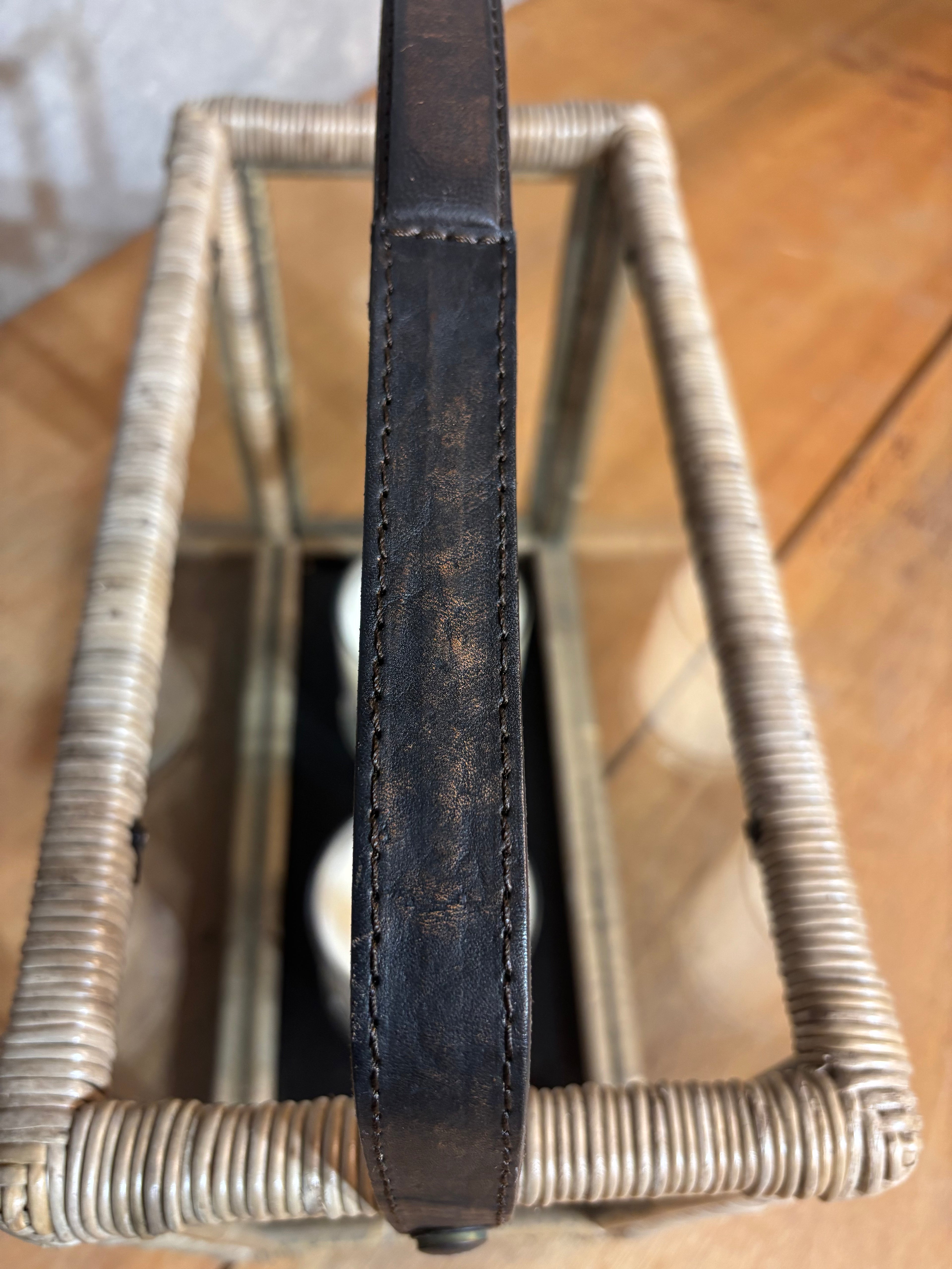 Rattan and Glass Artifact box