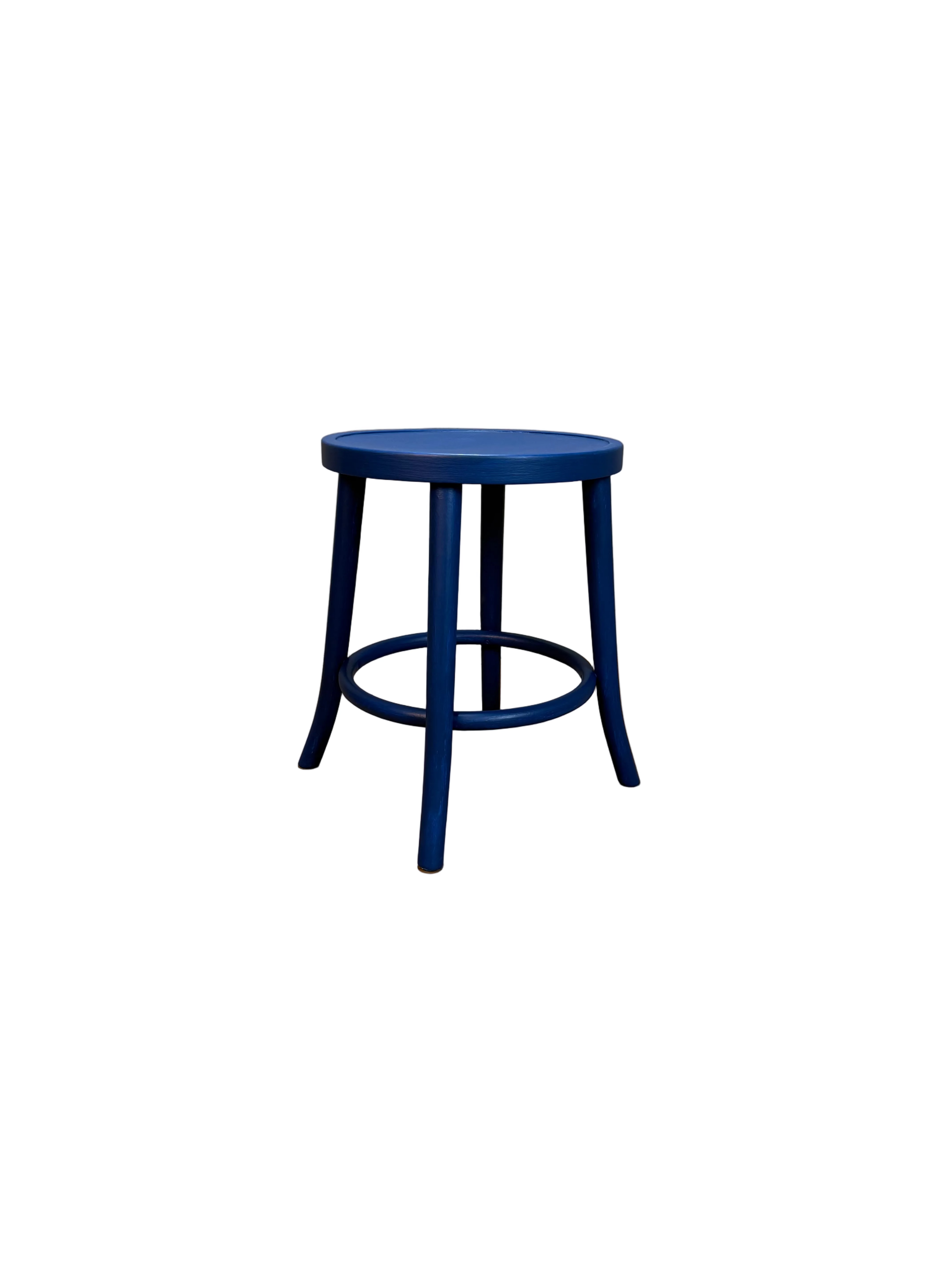 Thonet Low Blue Stool