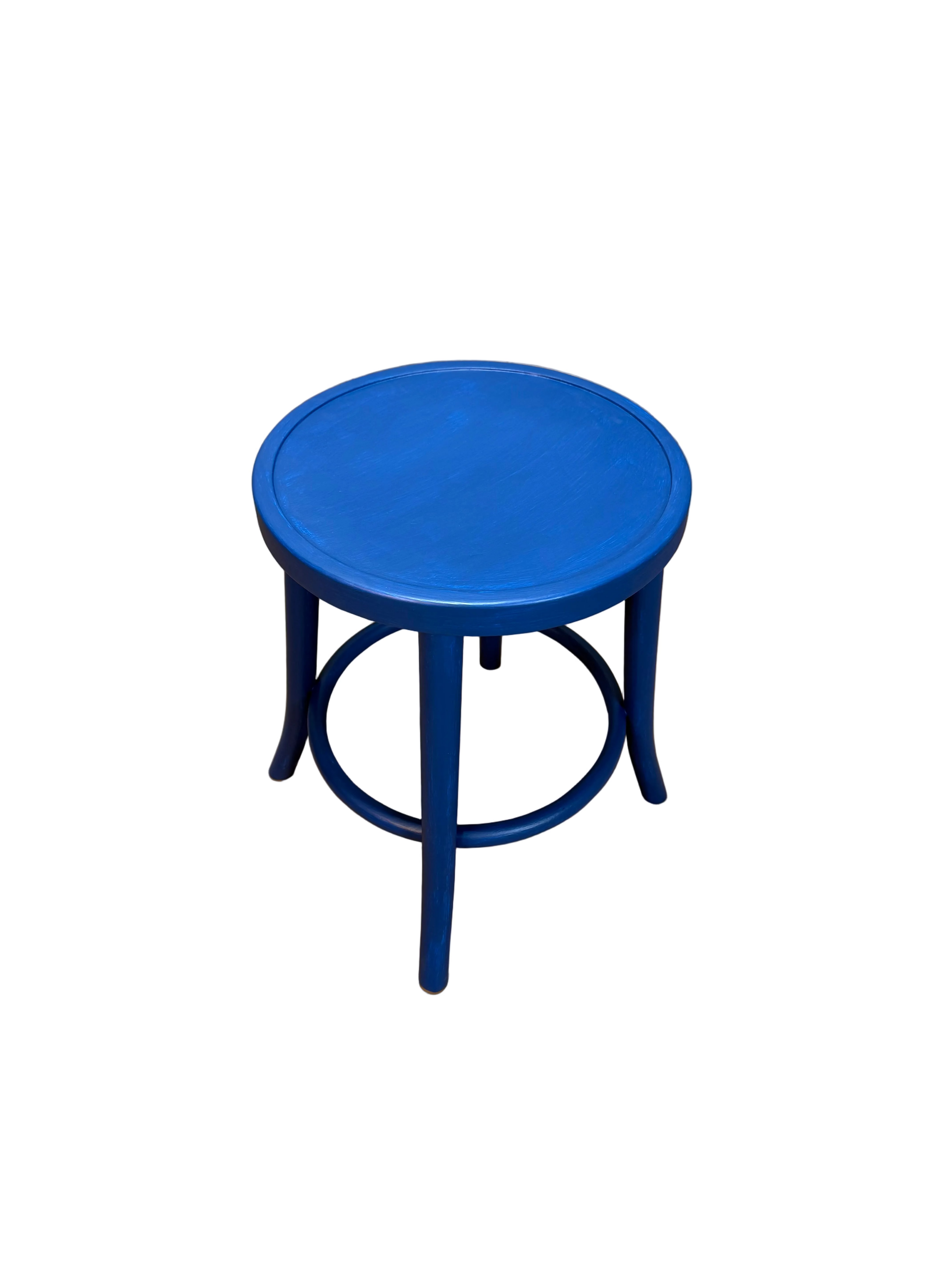 Thonet Low Blue Stool