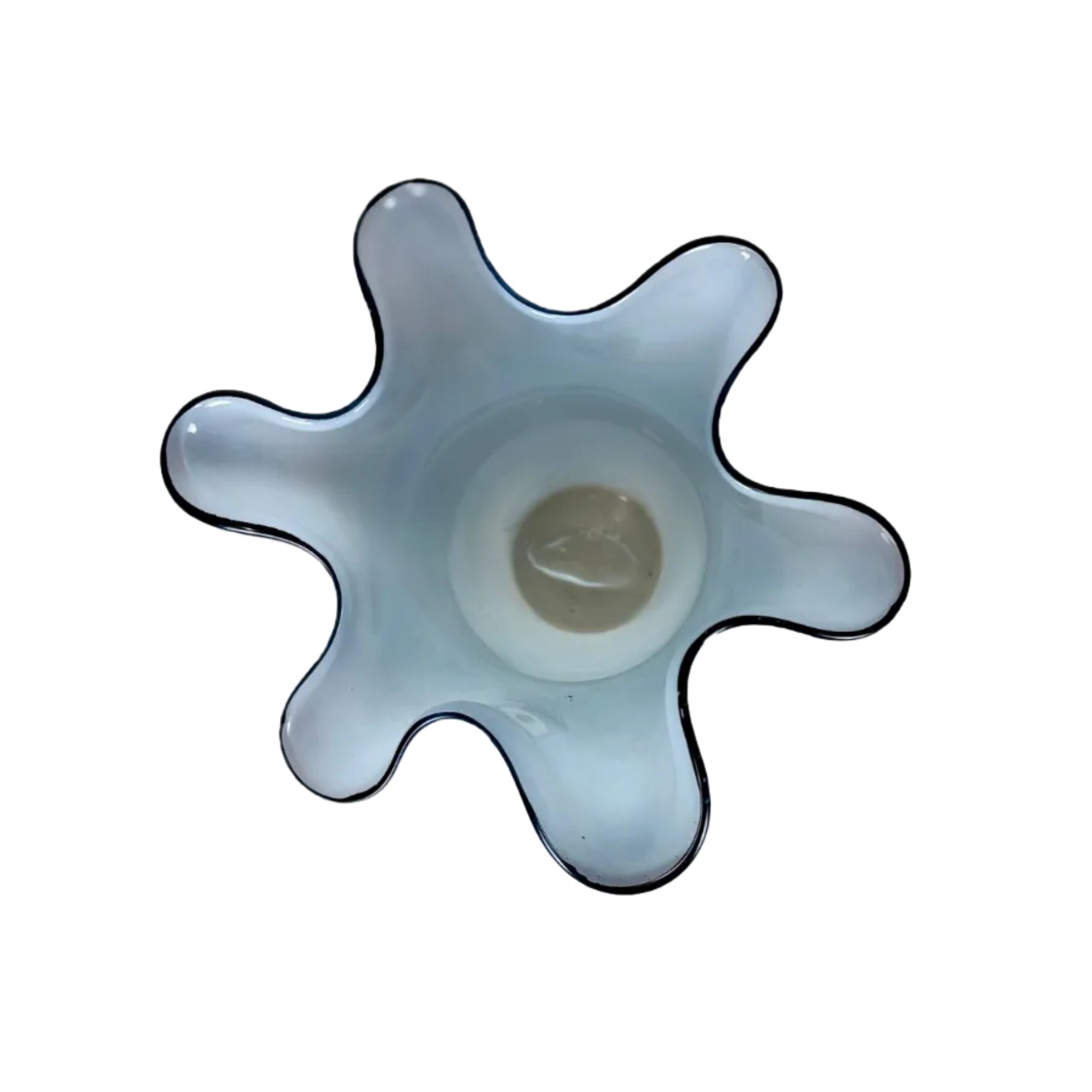 Ruffled Blue Glass Vase
