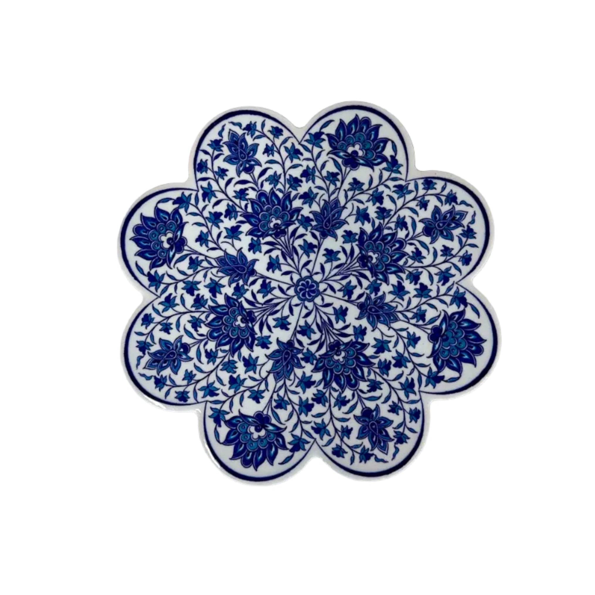 Turkish Blue Patterned Ceramic Pot Holder