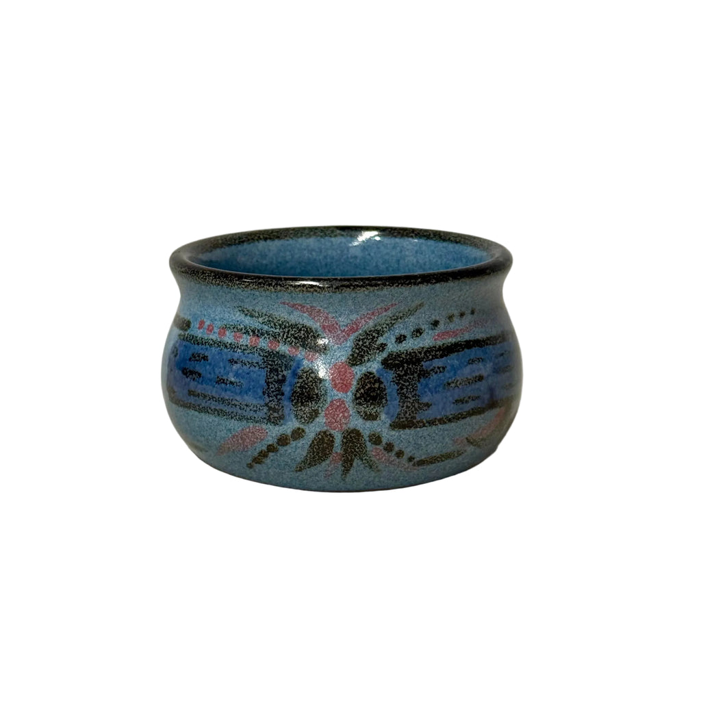 Small Blue Hand-Painted Decorative Ceramic Bowl