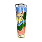 Hand Painted Ceramic Vase With Queen Scene