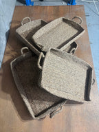Woven rectangular tray x 2