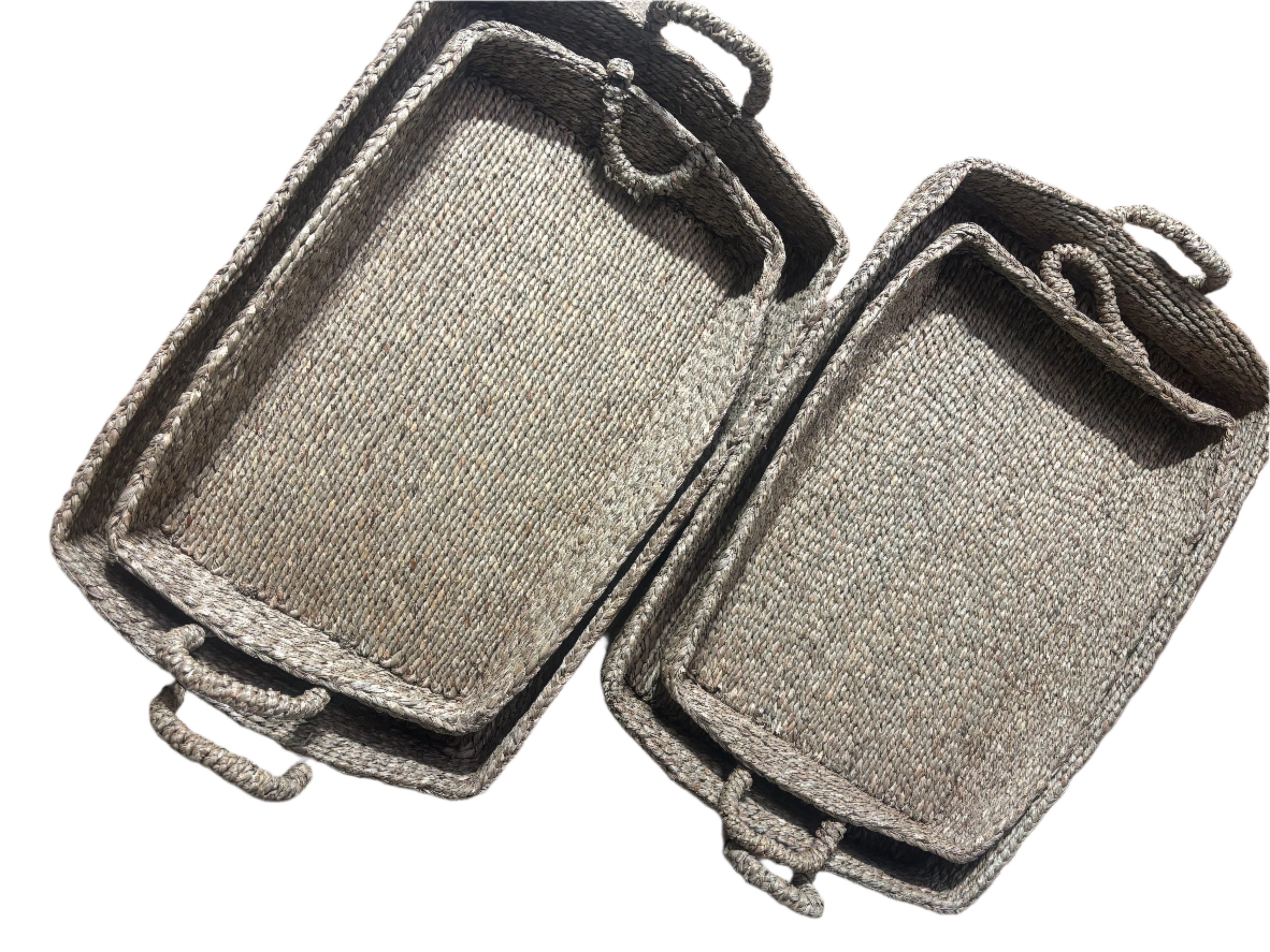 Woven rectangular tray x 2