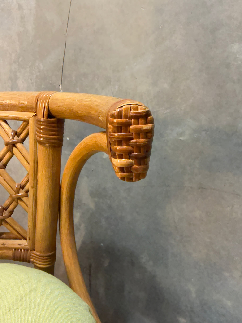 Vintage Cane Table and Chair Set