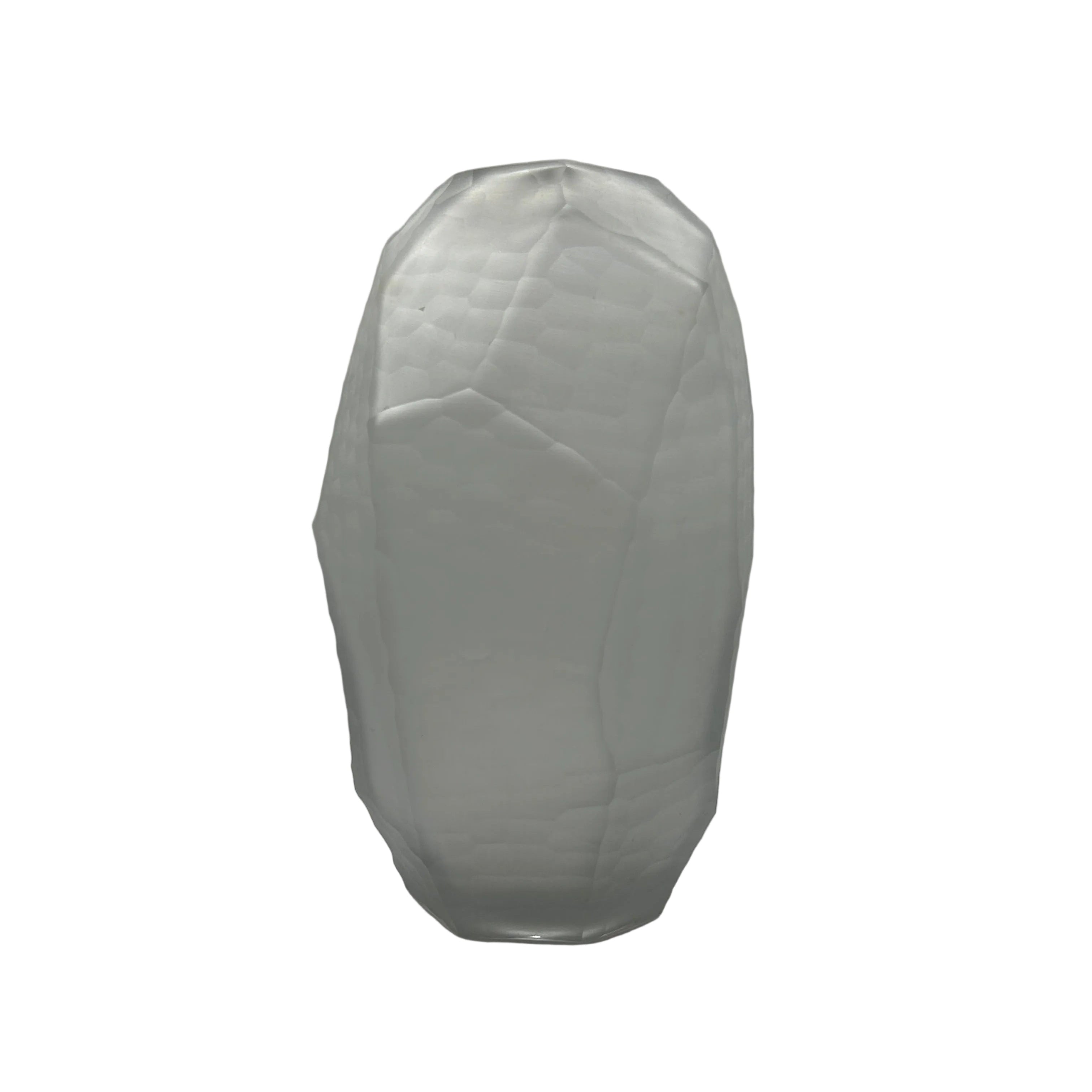 Large Geometric Frosted Glass Vase