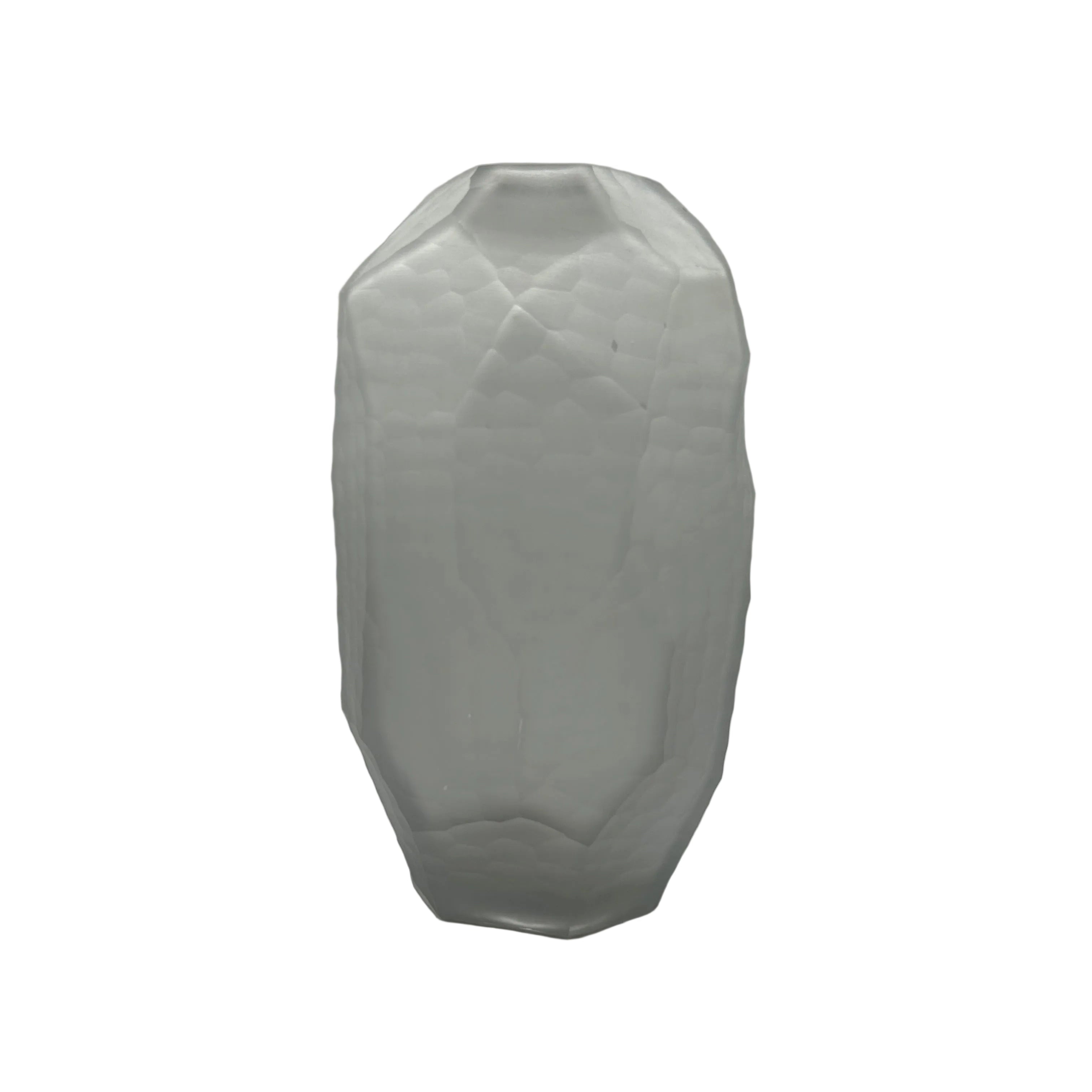 Large Geometric Frosted Glass Vase