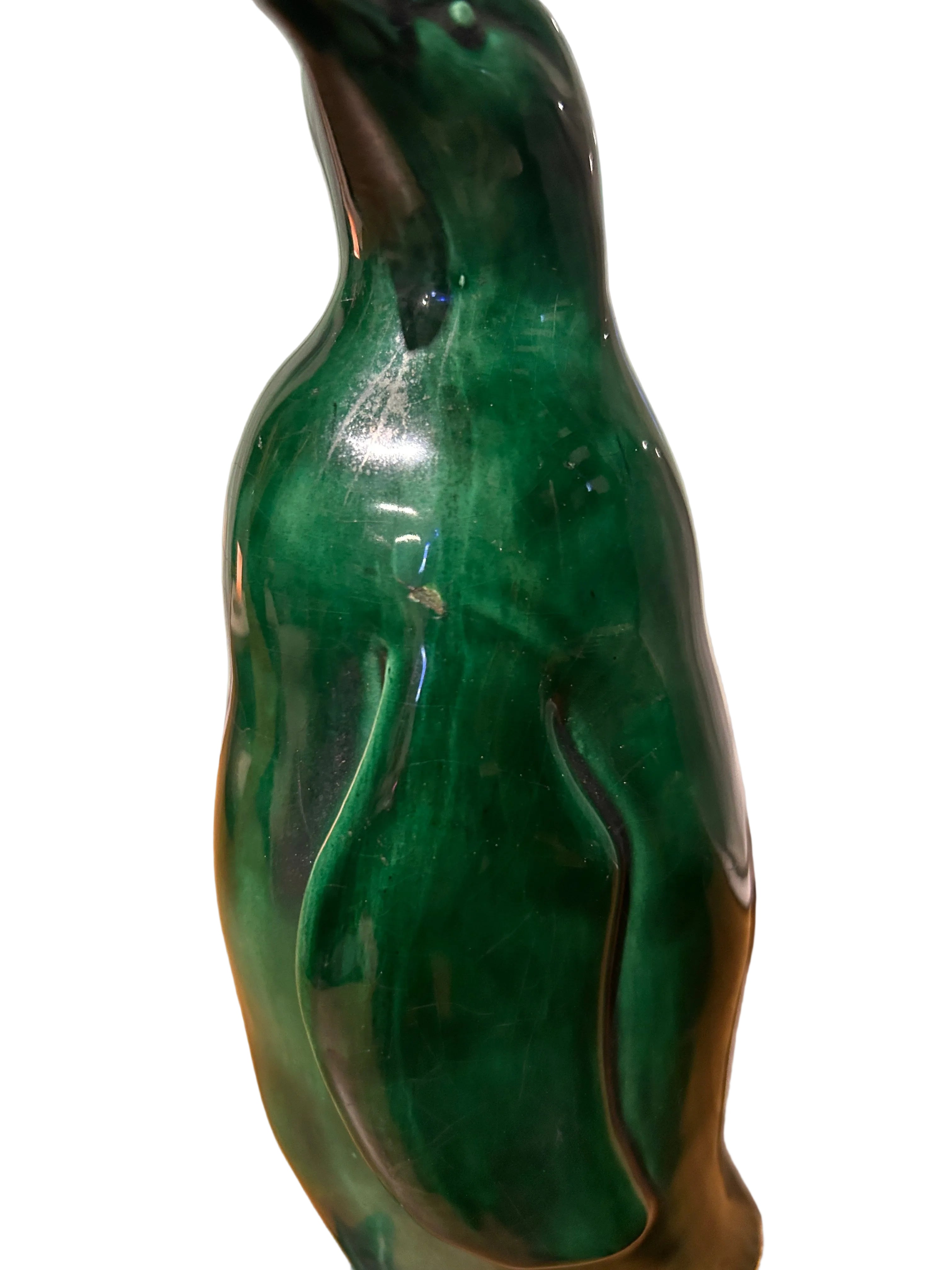 Vintage Glazed Ceramic Penguin Figurine