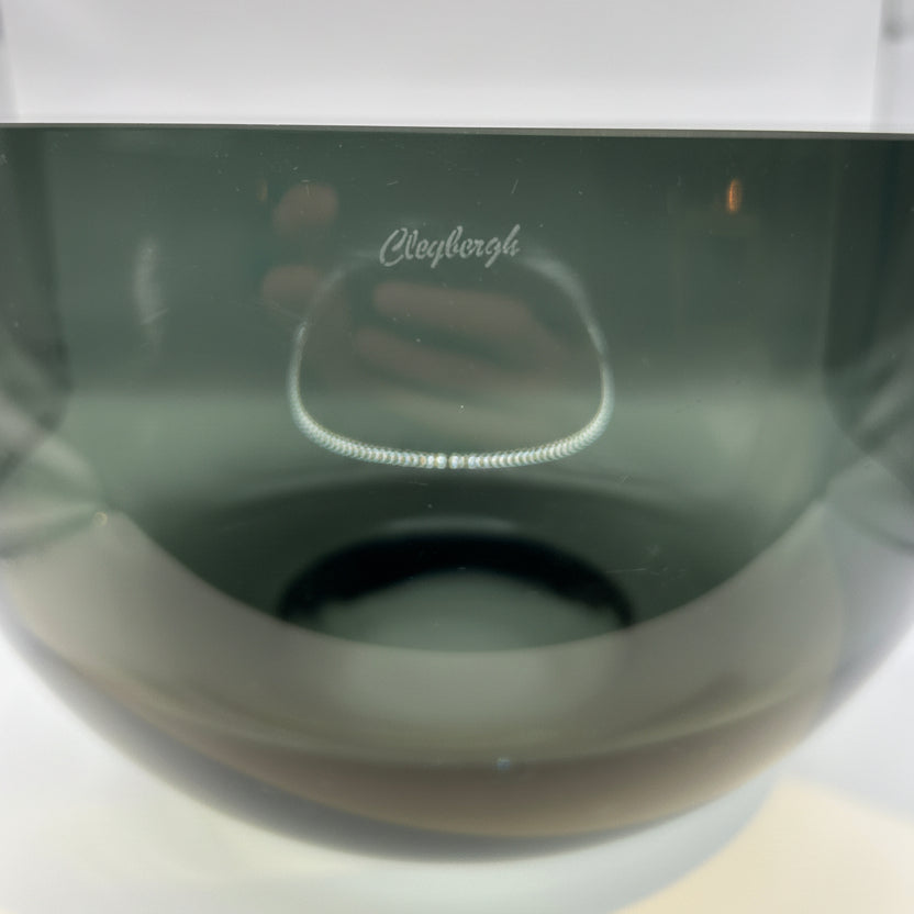Handblown Cleybergh Belgian Smoked Glass Serving Bowl
