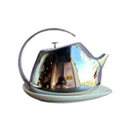 Georg Jensen Helena Teapot with Porcelain Coaster