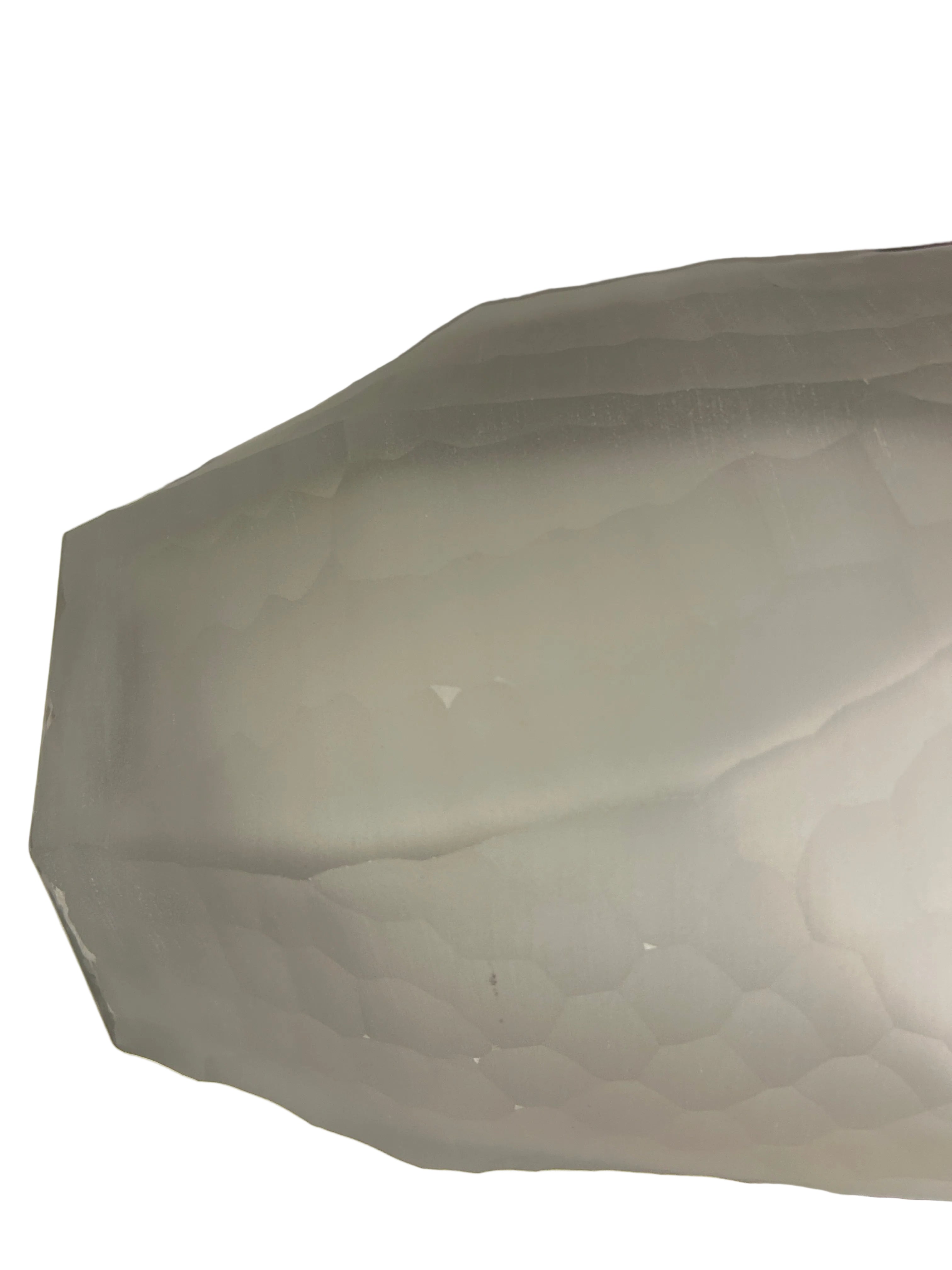 Large Geometric Frosted Glass Vase