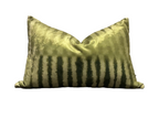 Olive Stripe Velvet Cushion
