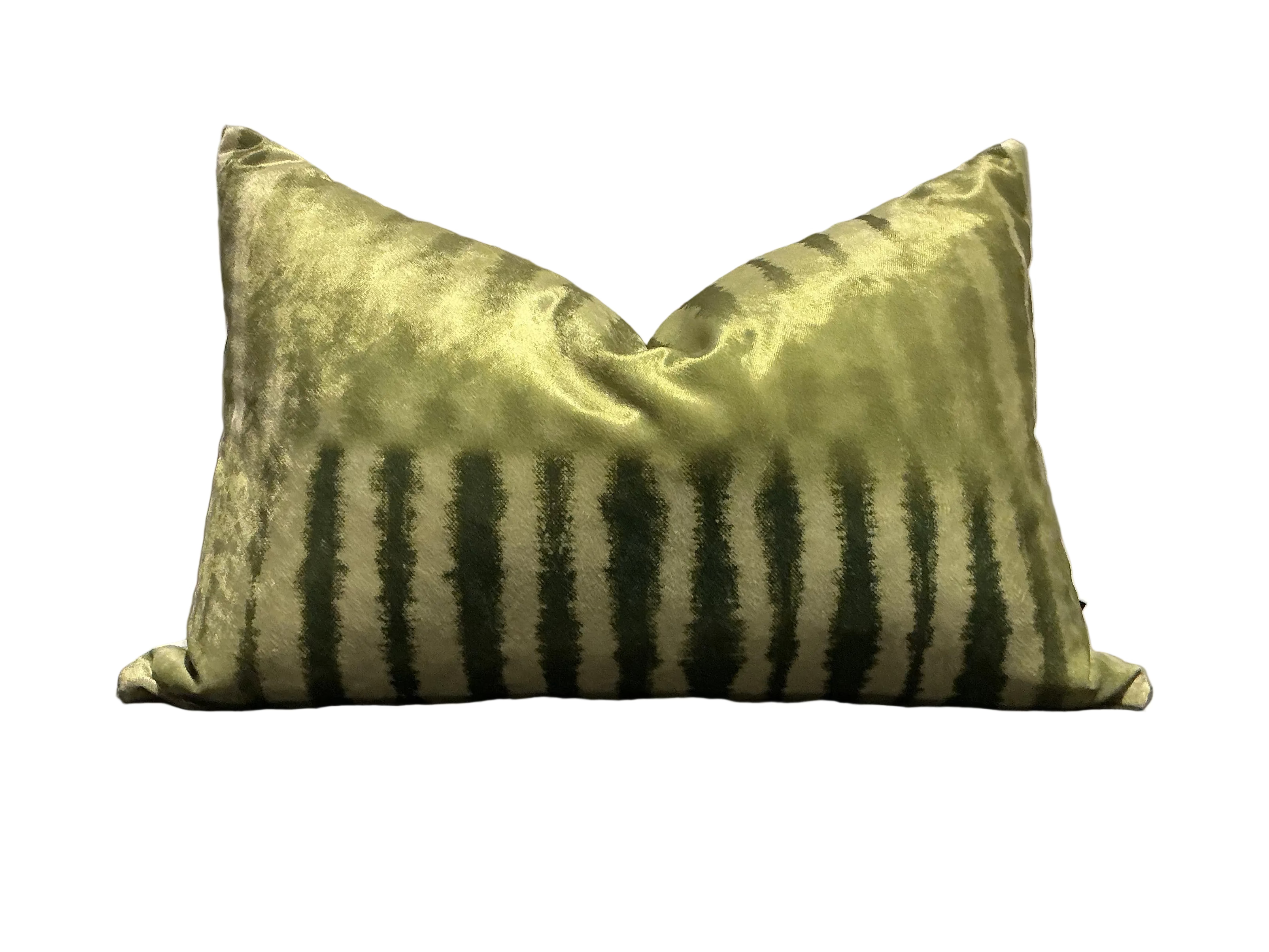 Olive Stripe Velvet Cushion
