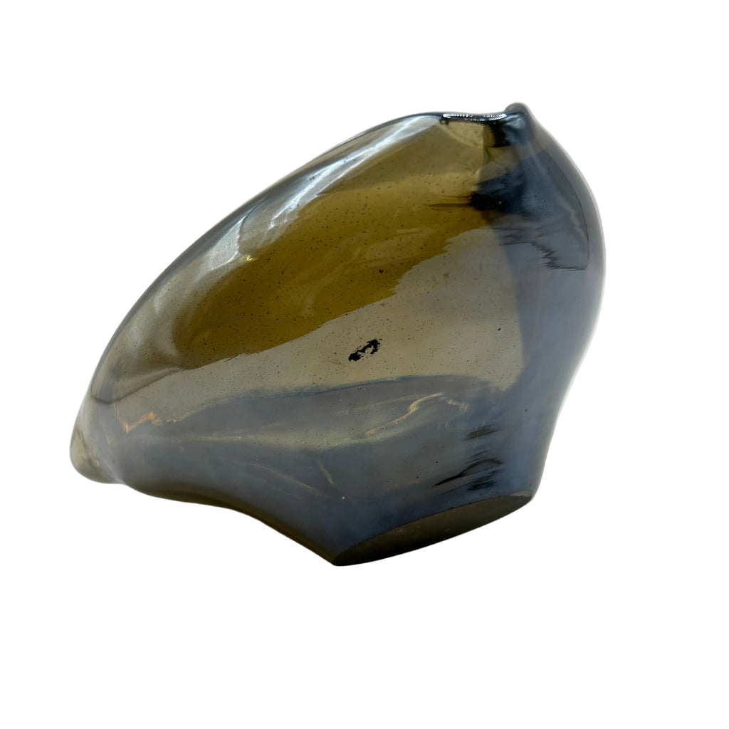 Vintage Metallic Glass Dish