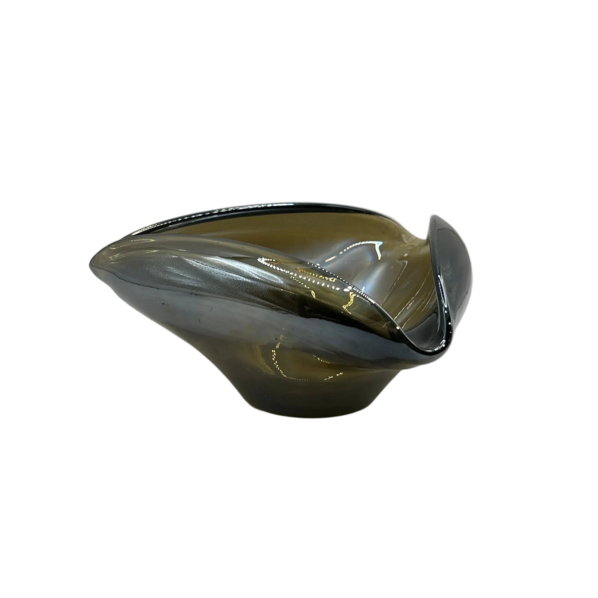 Vintage Metallic Glass Dish