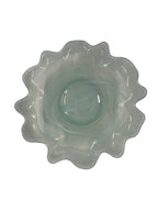 Light Blue Swirl Serving Glass Bowl