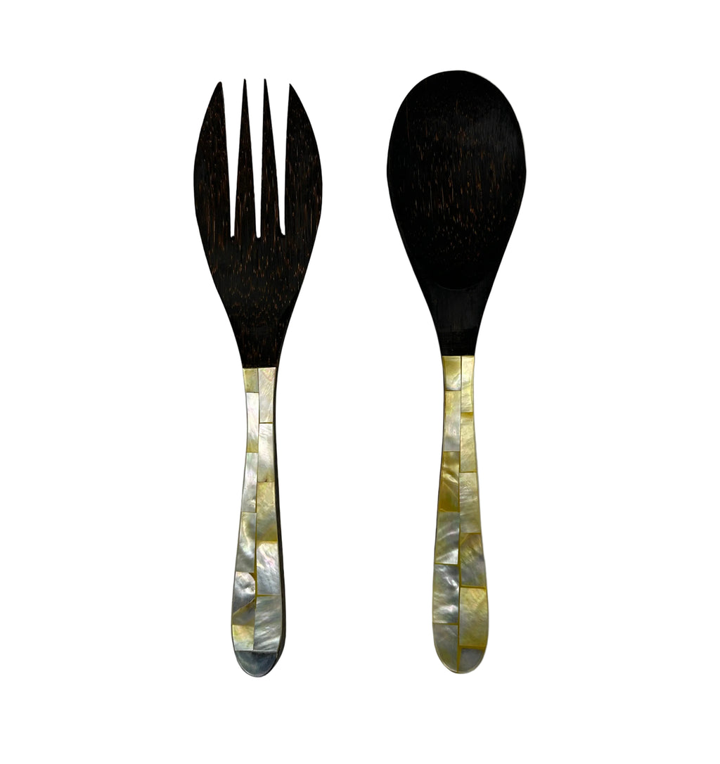 Mother Of Pearl Shell Salad Servers