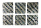 Set of 6 Mother Of Pearl Shell Square Coasters